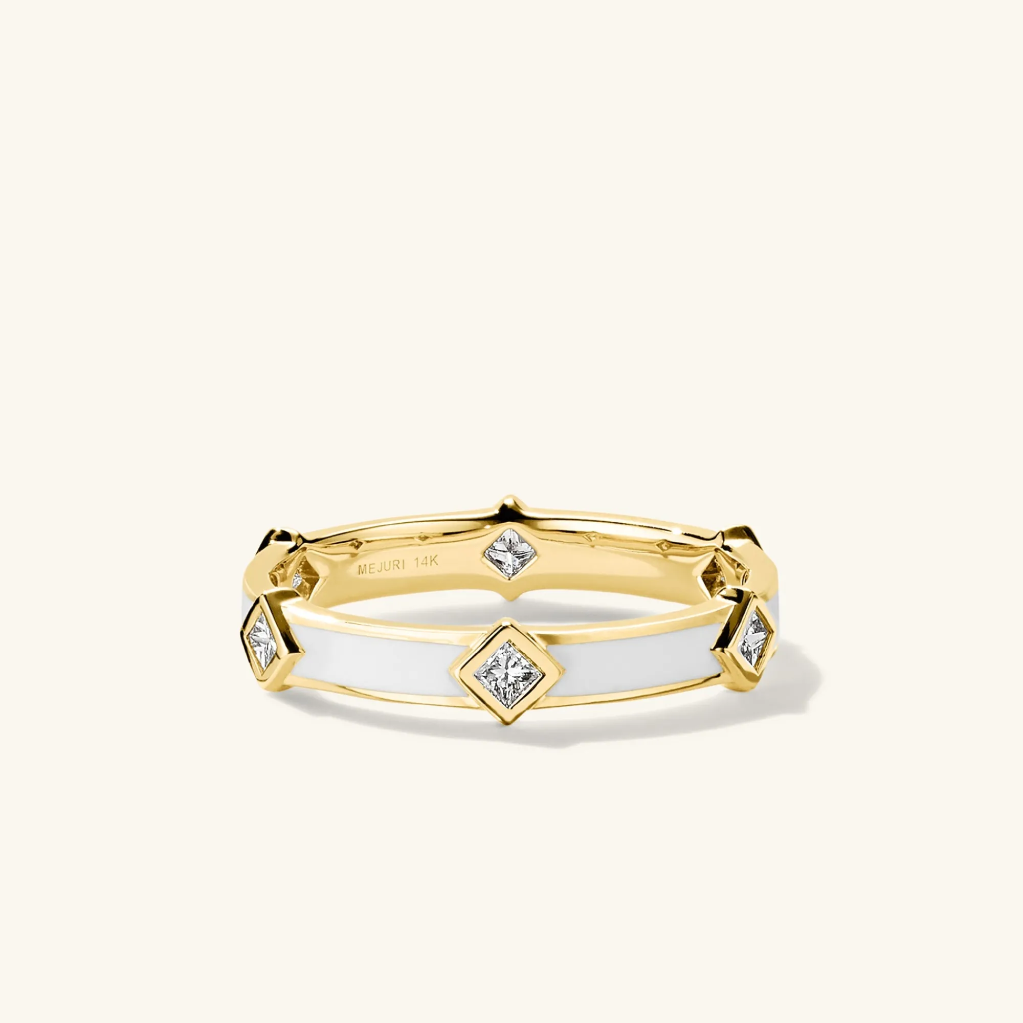 Ringe | Kombinierbare Ringe | Mejuri Angled Diamond Station Enamel Ring