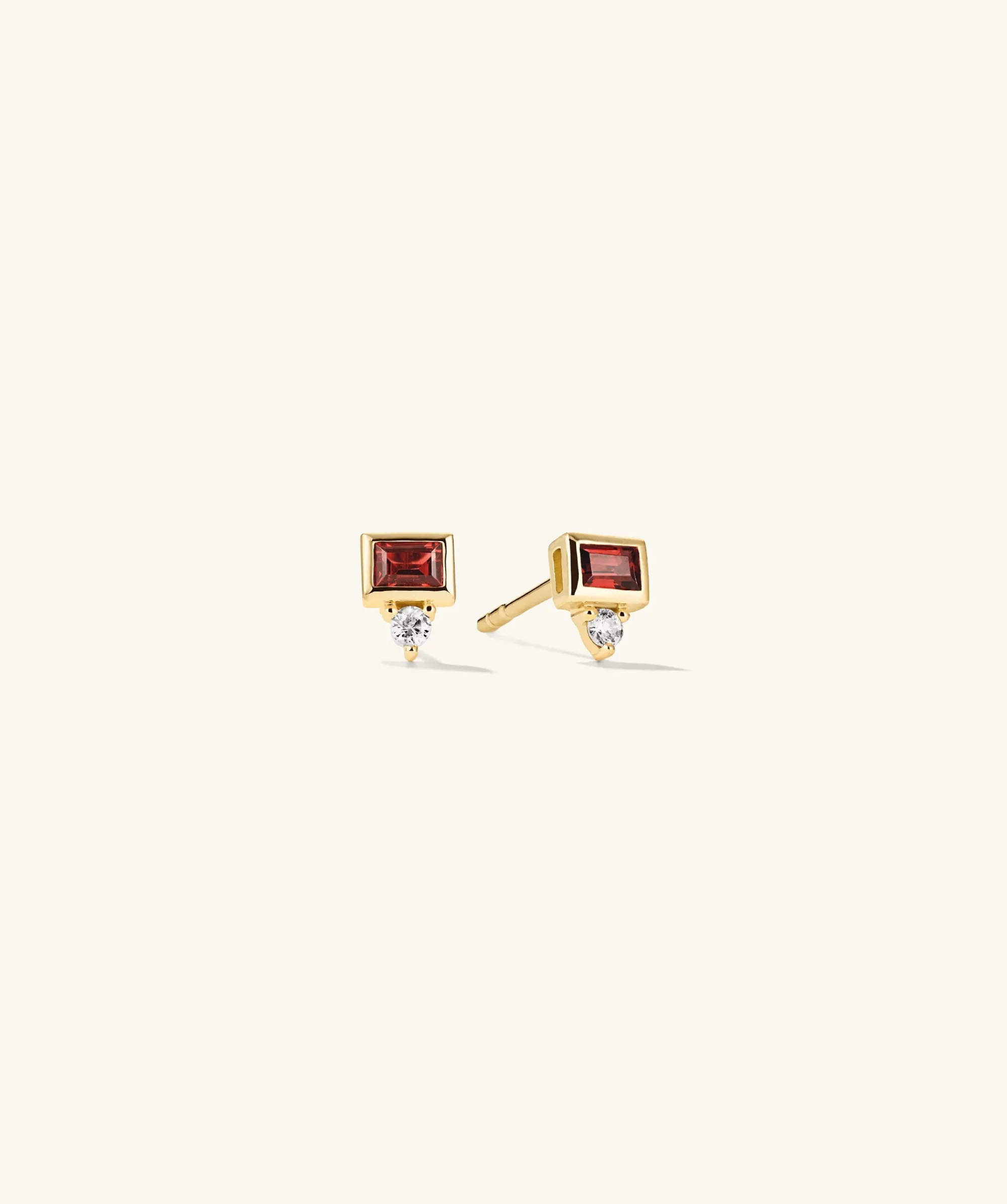 Ohrstecker | Mejuri Baguette Duo Studs 14kYellowGold