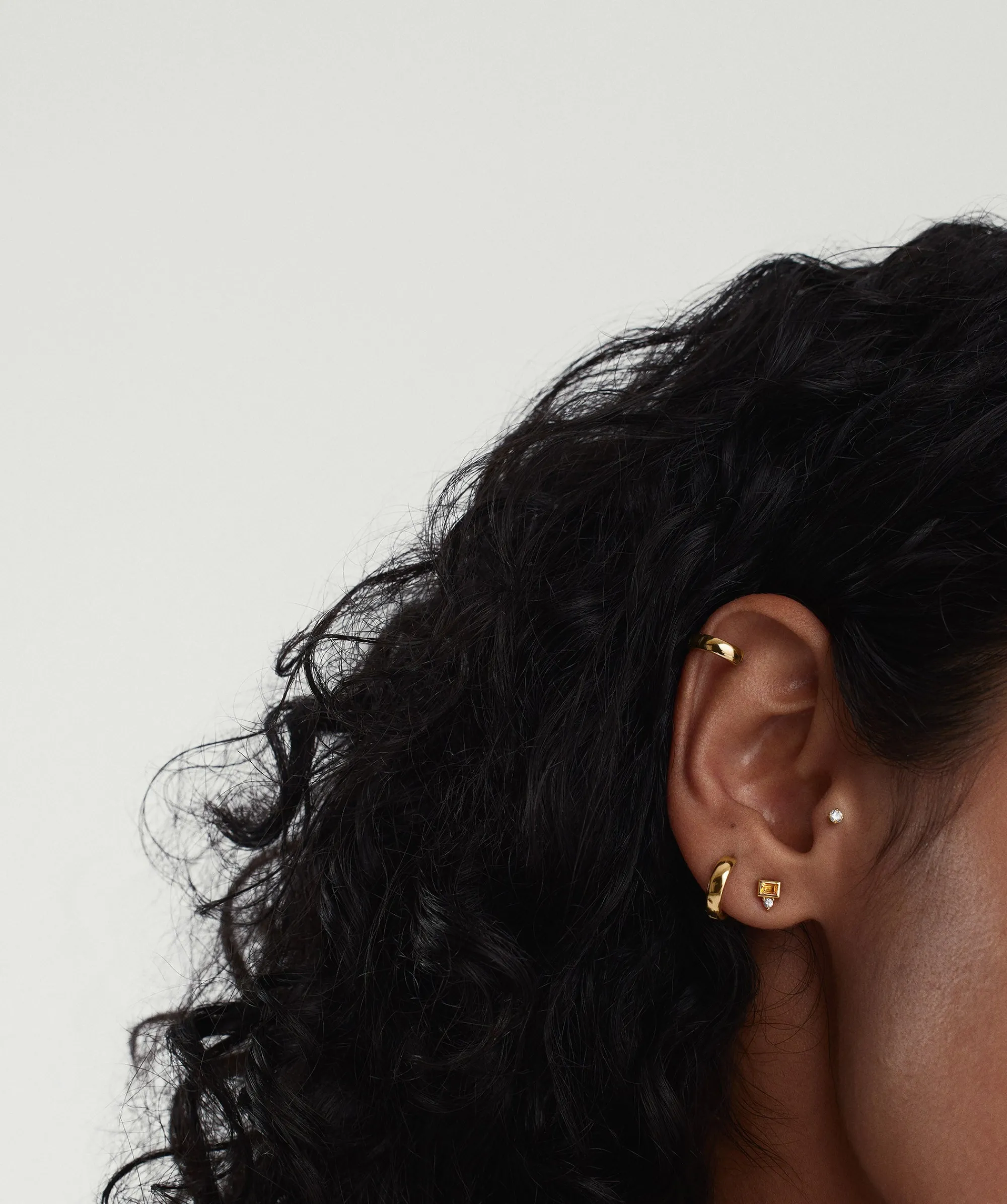 Ohrstecker | Mejuri Baguette Duo Studs 14kYellowGold