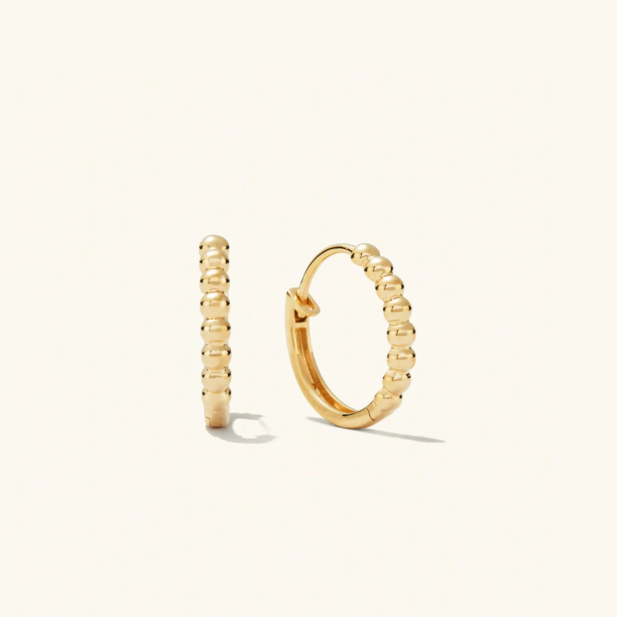 Ohrringe | Creolen | Mejuri Beaded Small Hoops 14kYellowGold