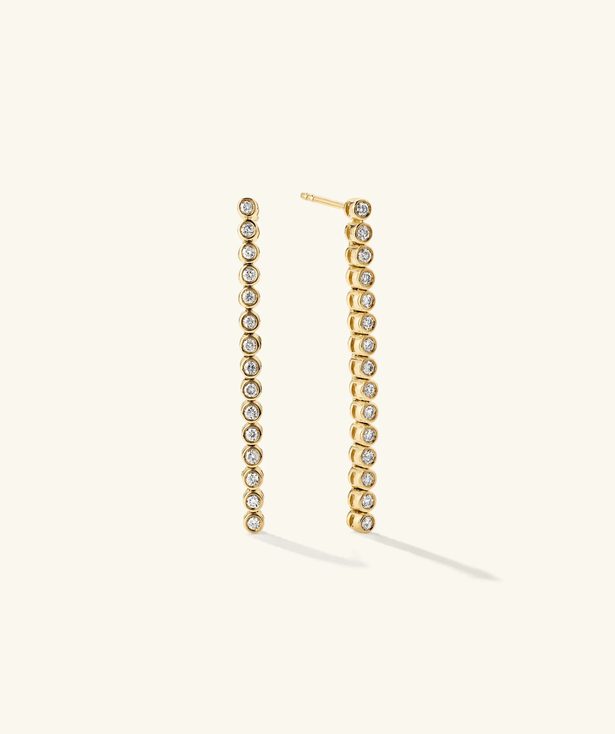 Ohrhänger | Mejuri Bezel Lab Grown Diamond Long Tennis Earrings 14kYellowGold