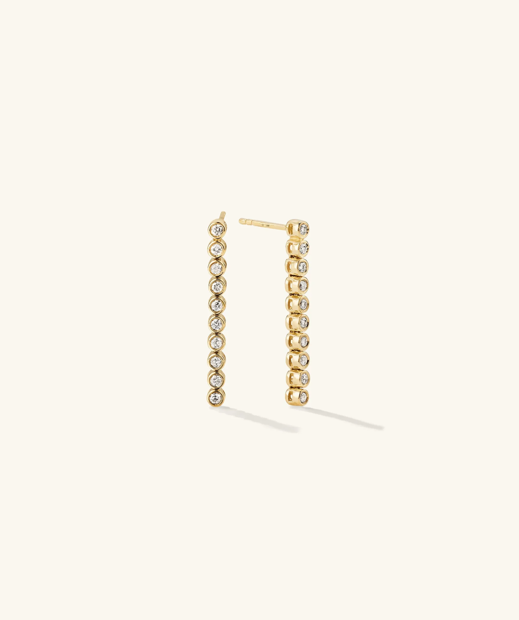 Ohrringe | Ohrhänger | Mejuri Bezel Lab Grown Diamond Tennis Earrings 14kYellowGold