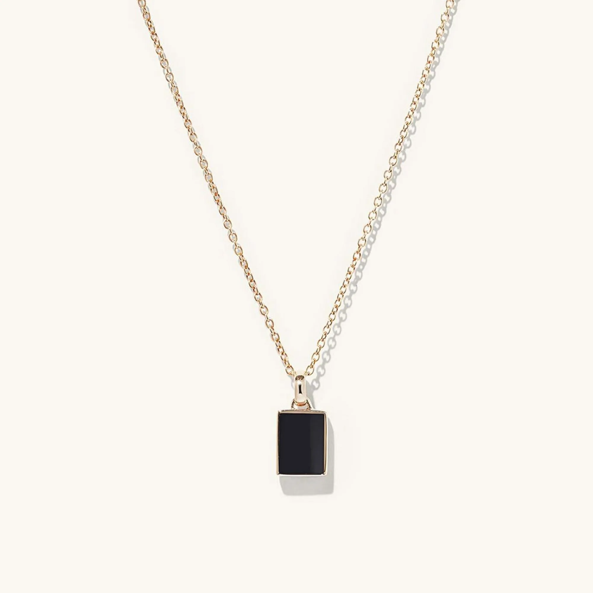 Halsketten | Herren | Mejuri Black Onyx Pendant Necklace 14kYellowGold