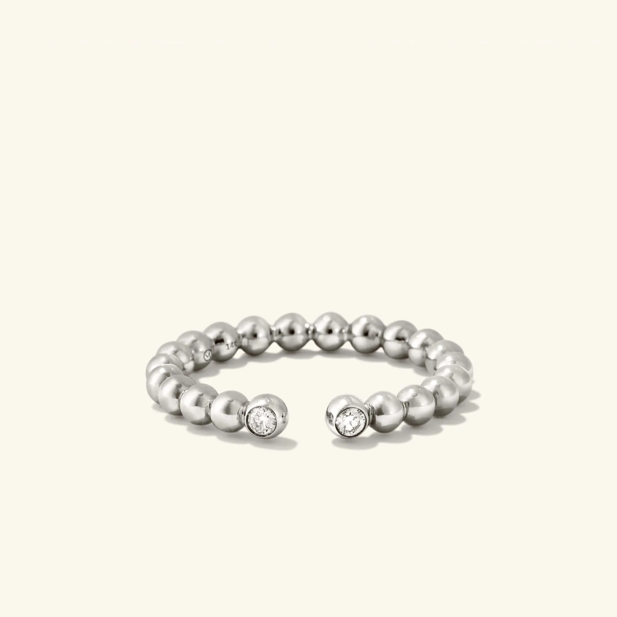 Ringe | Kombinierbare Ringe | Mejuri Bold Beaded Diamond Open Ring 14kWhiteGold