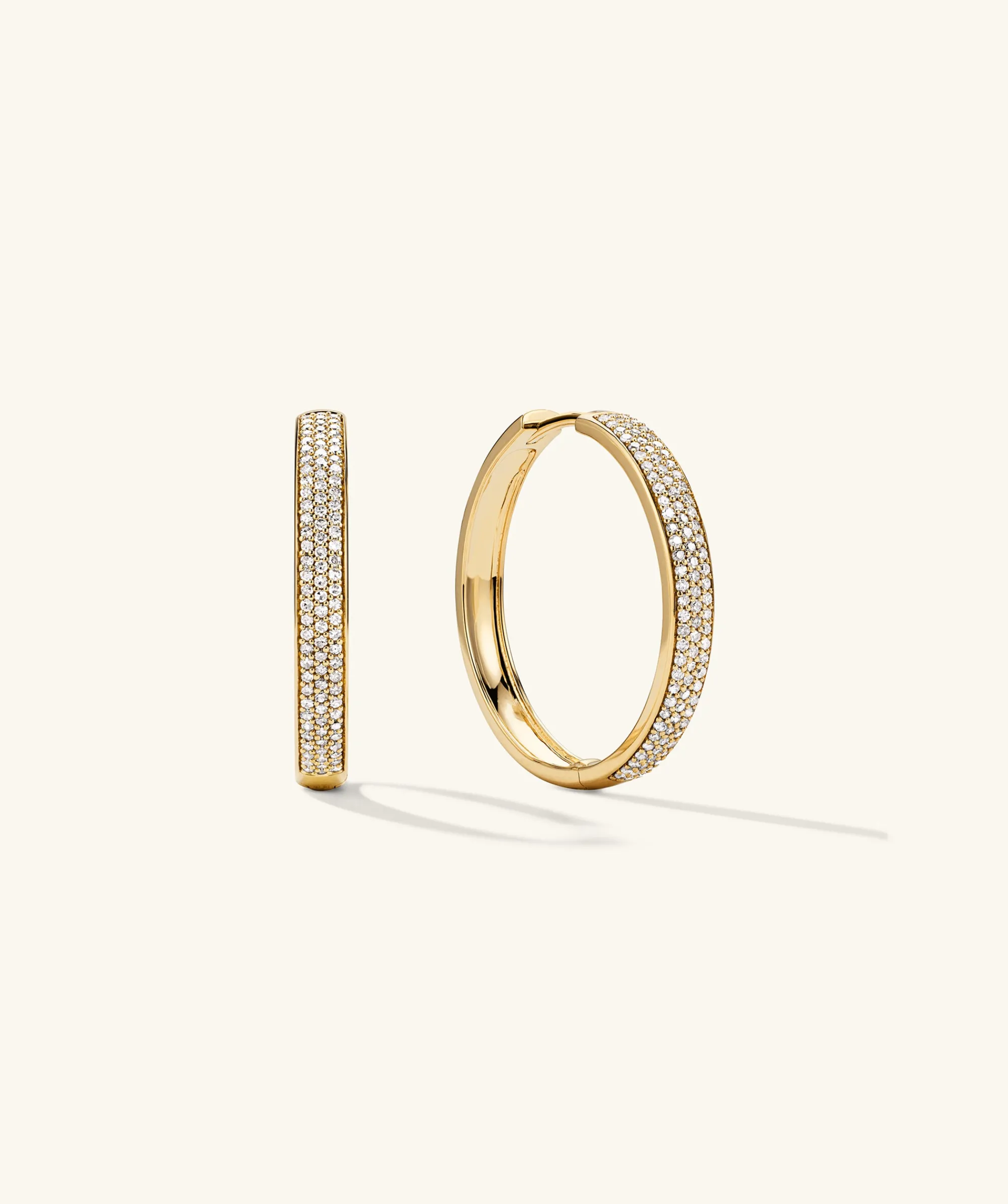 Ohrringe | Creolen | Mejuri Bold Pavé Diamond Large Hoops 14kYellowGold