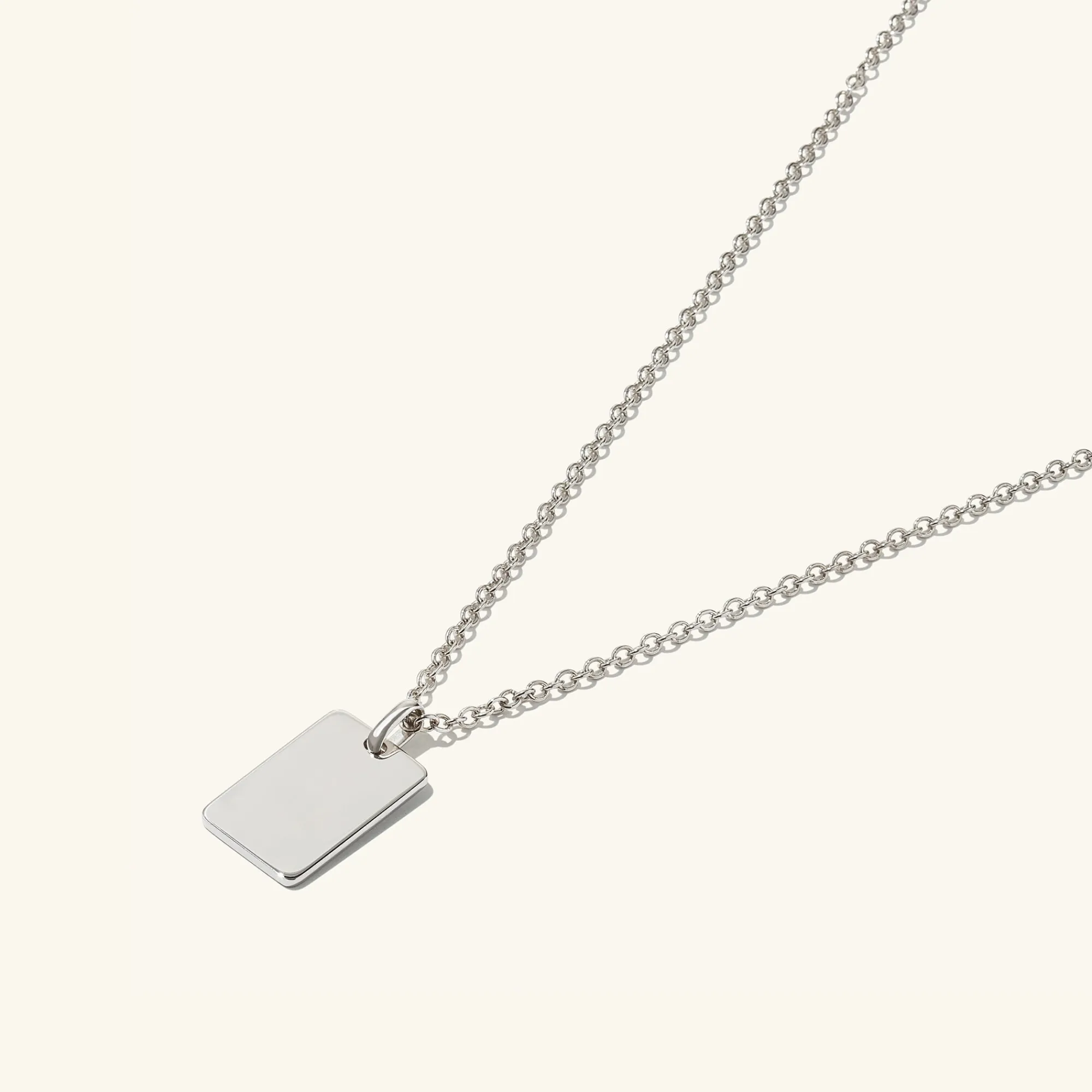 Halsketten | Herren | Mejuri Cable Chain Tag Necklace SterlingSilver
