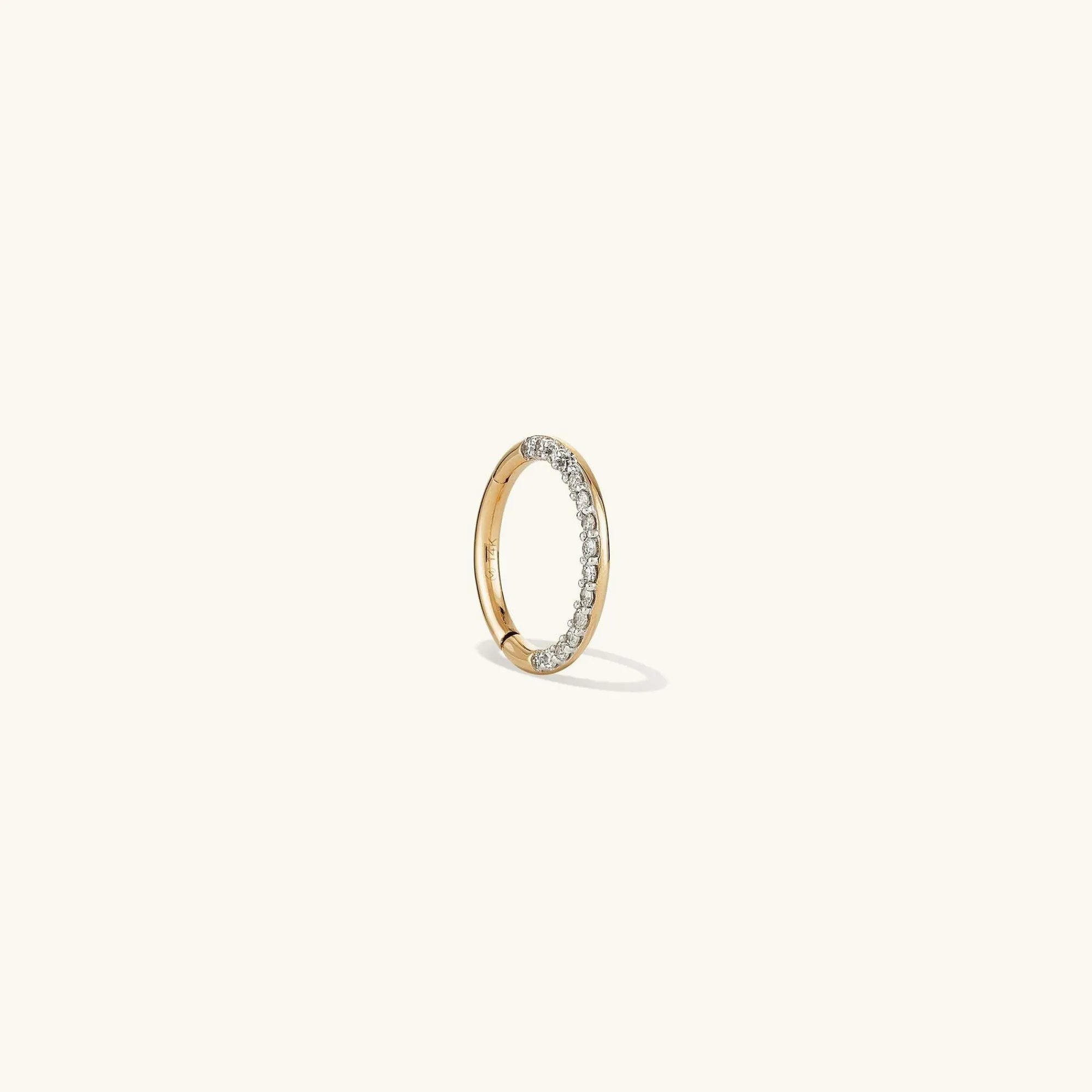 Creolen | Cartilage + Helix | Mejuri Cartilage Pavé Diamond Mini Hoop 14kYellowGold