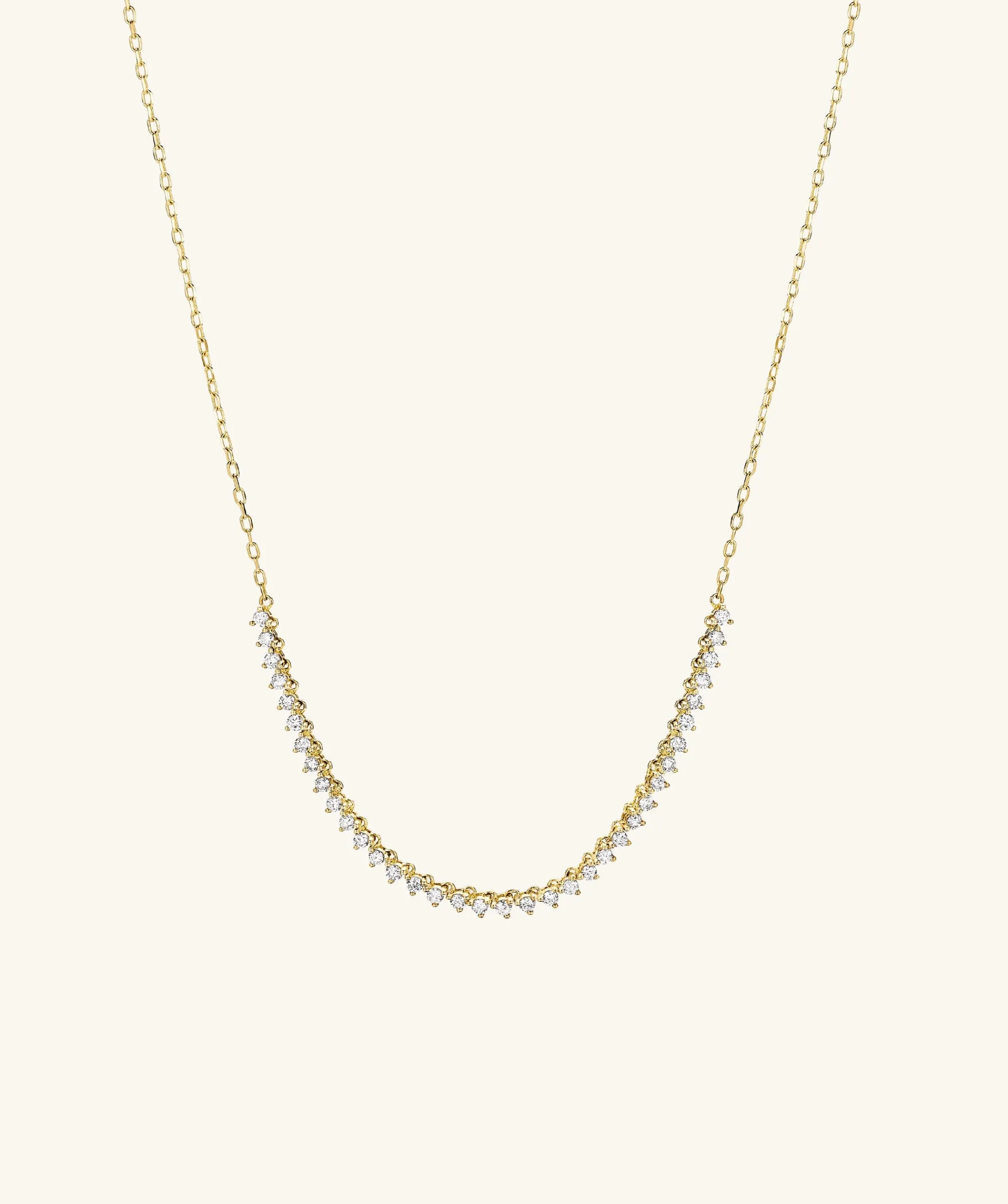 Halsketten | Tennis-halsketten | Mejuri Diamond Half Tennis Necklace 14kYellowGold