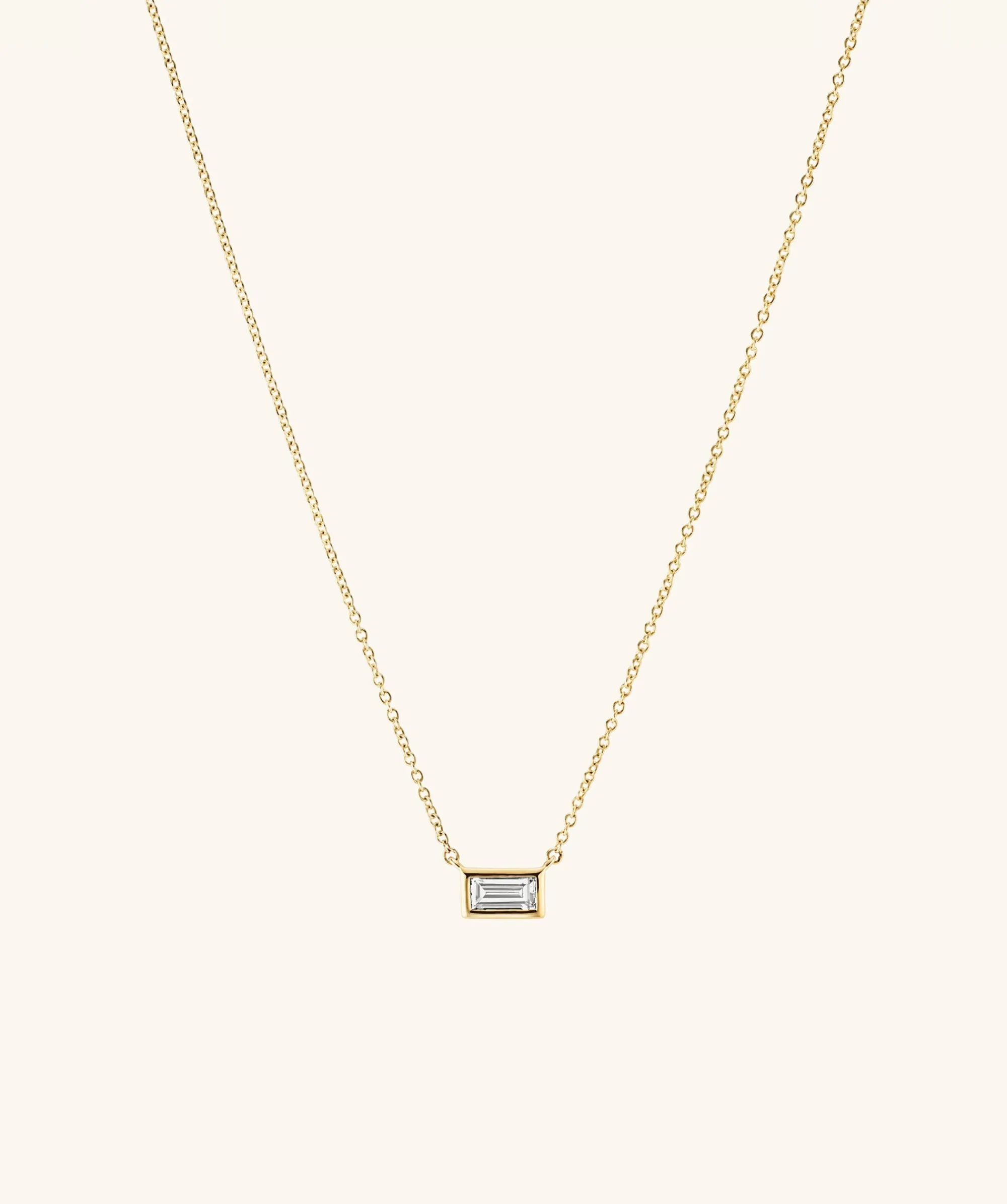 Halsketten | Mejuri Lab Grown Diamond Baguette Necklace 14kYellowGold