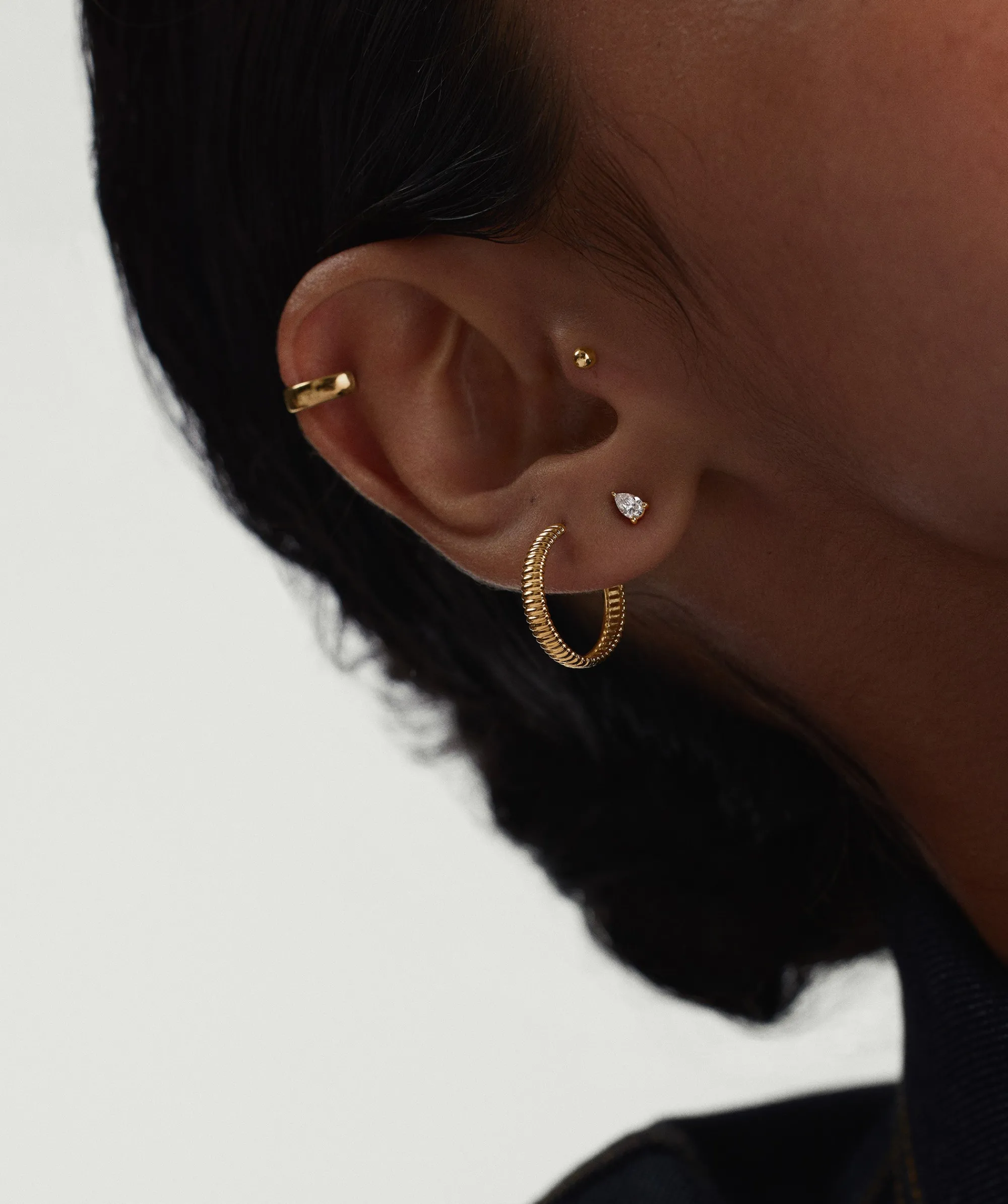 Ohrstecker | Einzelne Ohrringe | Mejuri Lab Grown Diamond Pear Stud 14kYellowGold