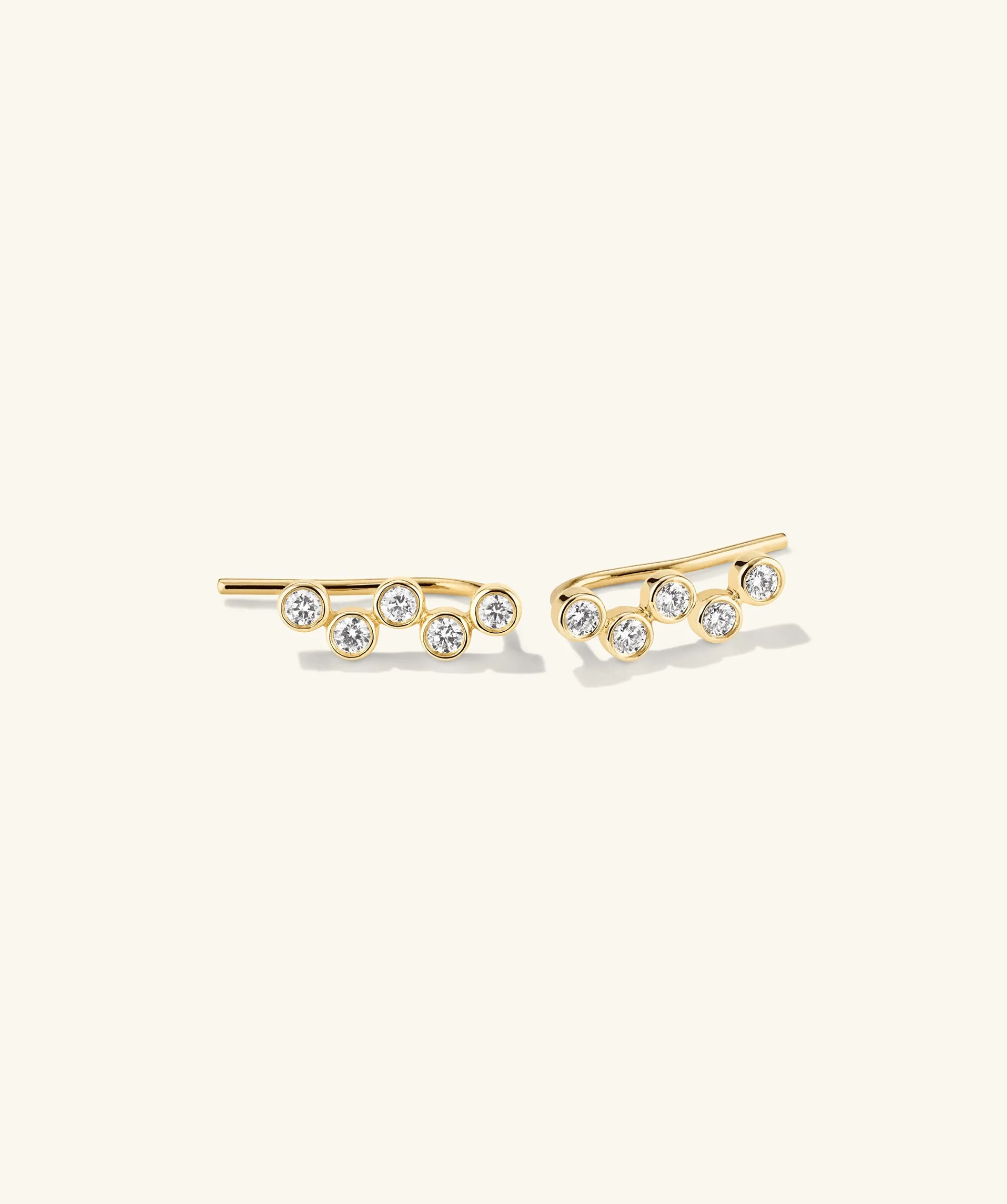 Ohrringe | Ohrstecker | Mejuri Lab Grown Diamond Zig-Zag Climber Studs 14kYellowGold