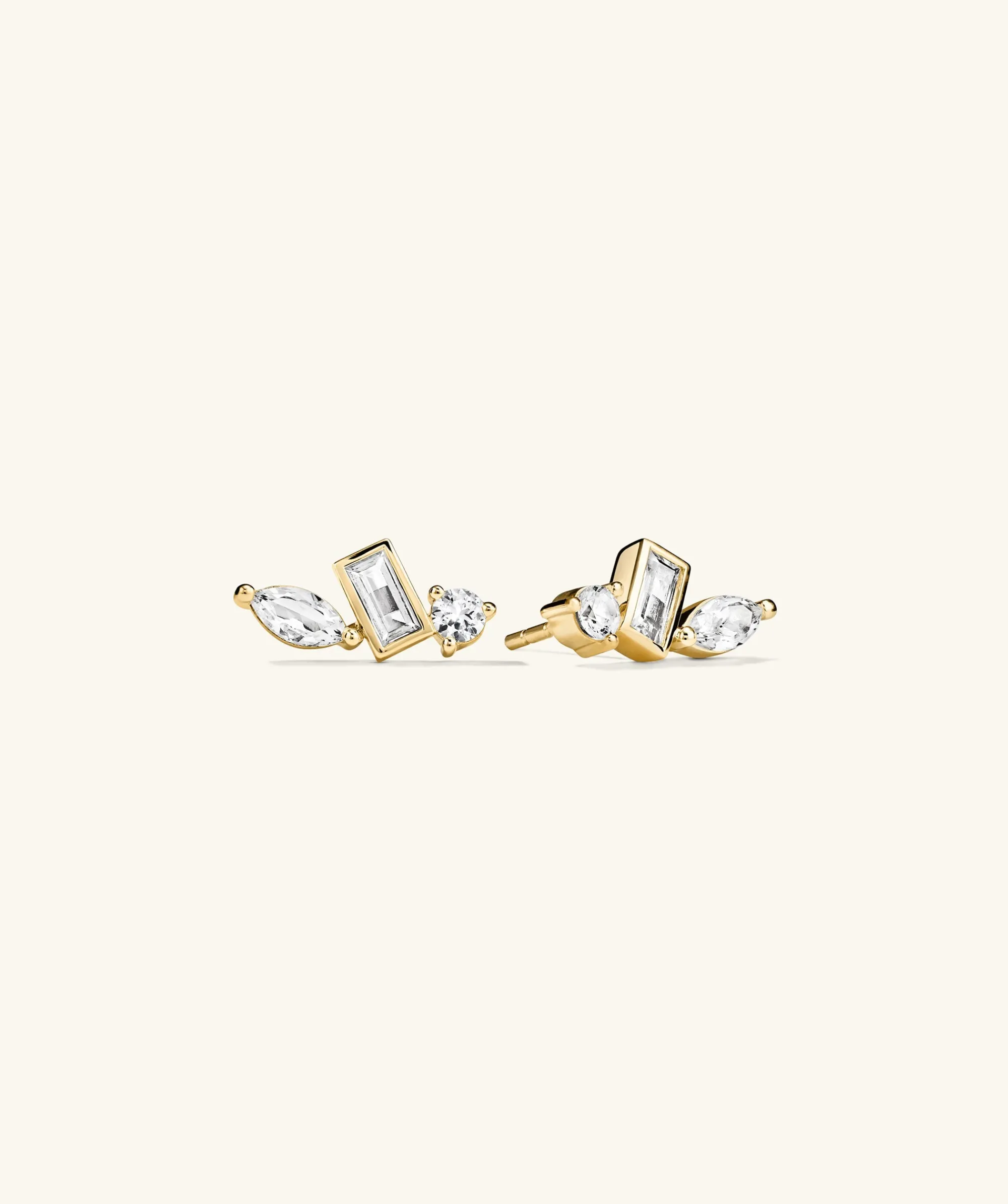 Ohrstecker | Mejuri Lab Grown Sapphire Climber Studs GoldVermeil