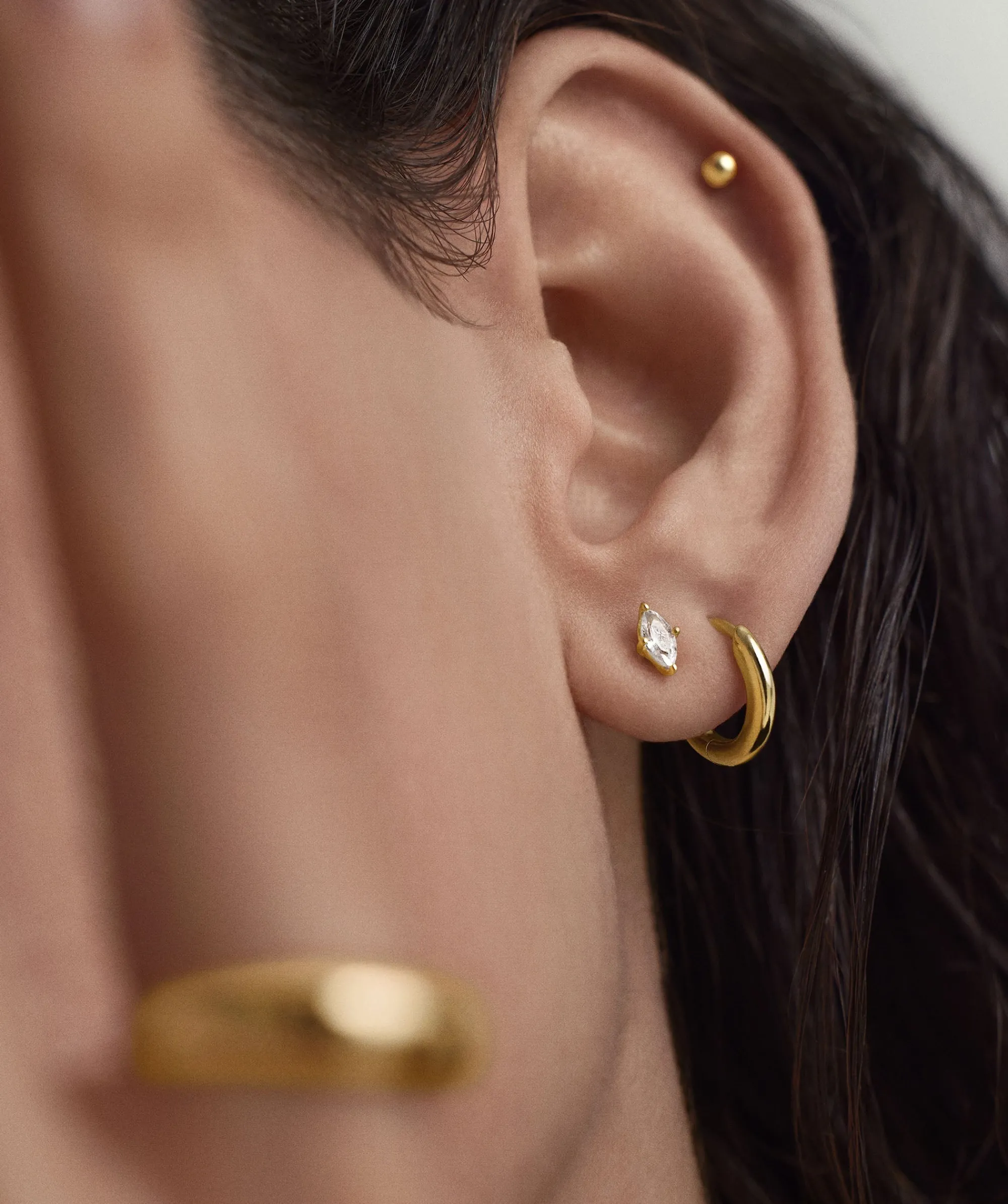 Ohrringe | Ohrstecker | Mejuri Lab Grown Sapphire Marquise Cut Studs GoldVermeil