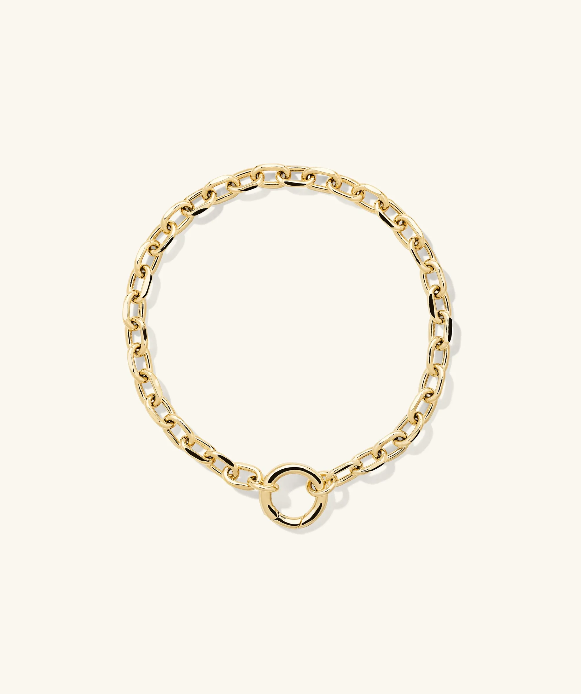 Armbänder | Gliederarmbänder | Mejuri Large Square Oval Chain Charm Bracelet 14kYellowGold