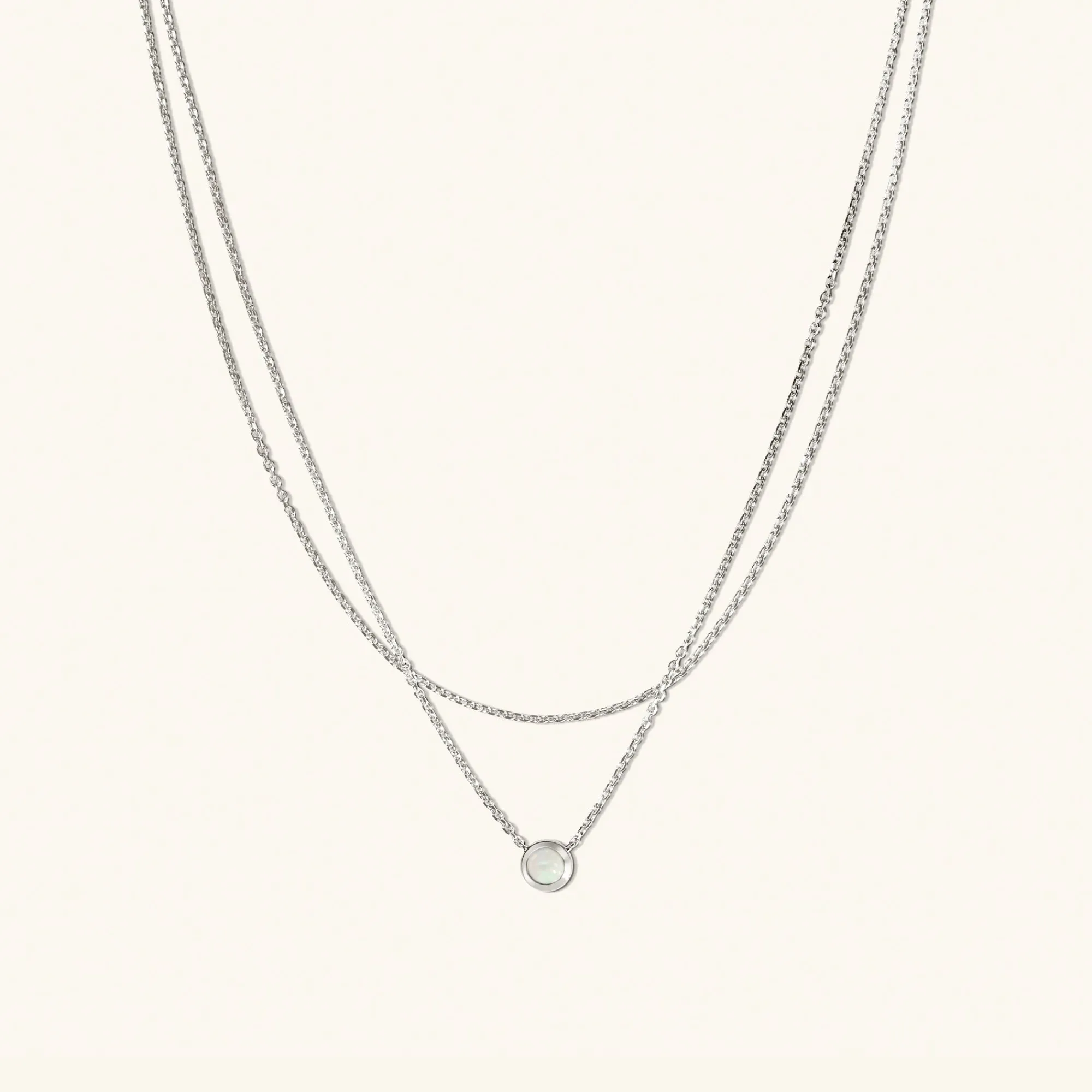 Halsketten | Gliederhalsketten | Mejuri Layered Opal Necklace SterlingSilver