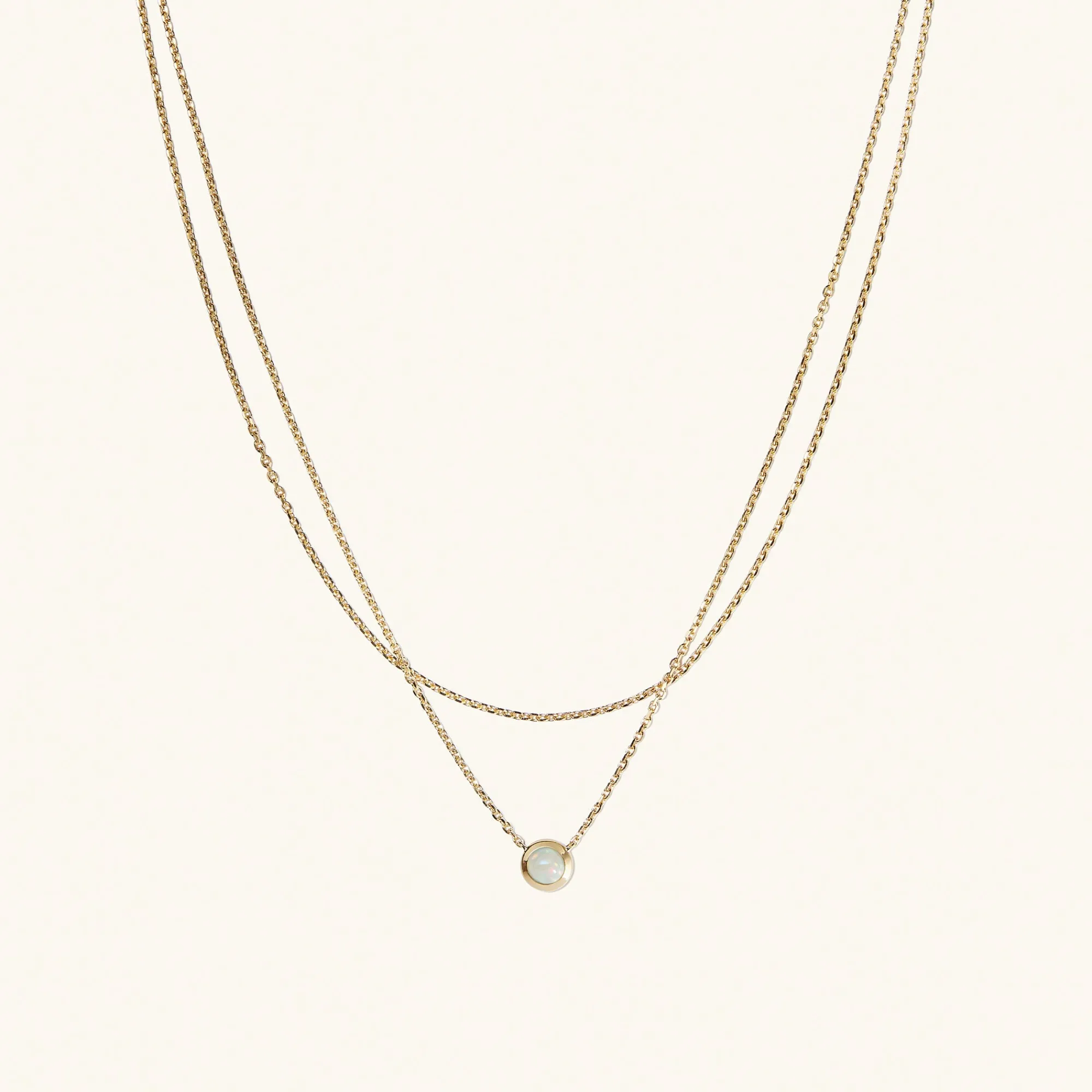 Halsketten | Gliederhalsketten | Mejuri Layered Opal Necklace GoldVermeil