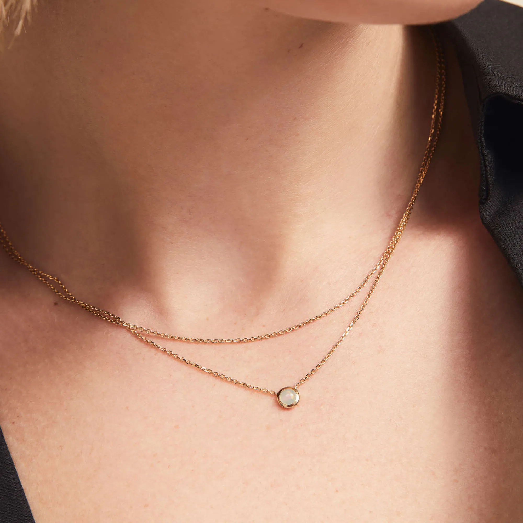 Halsketten | Gliederhalsketten | Mejuri Layered Opal Necklace GoldVermeil