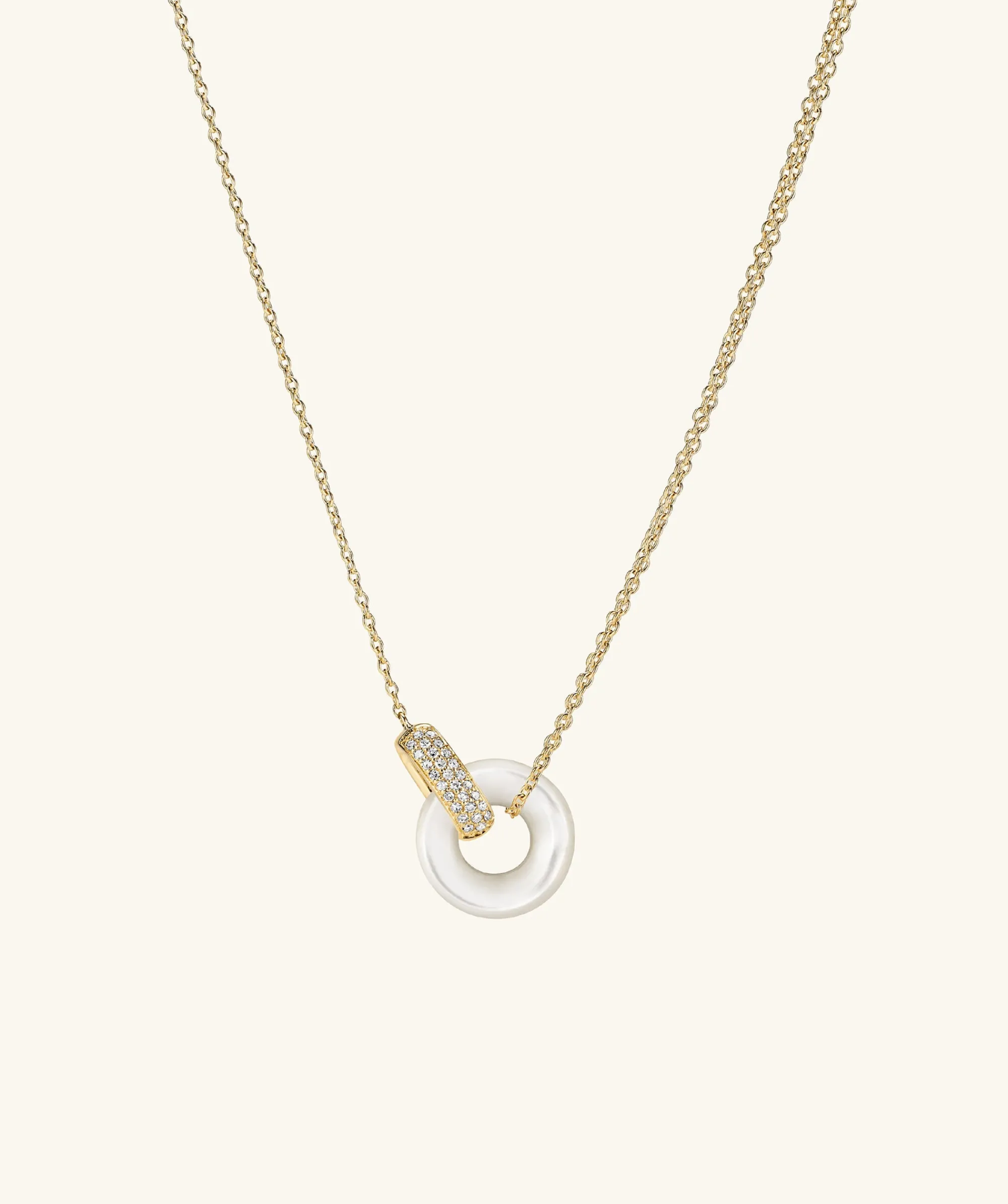 Halsketten | Mejuri Linked Pavé Diamond Pearl Necklace 14kYellowGold