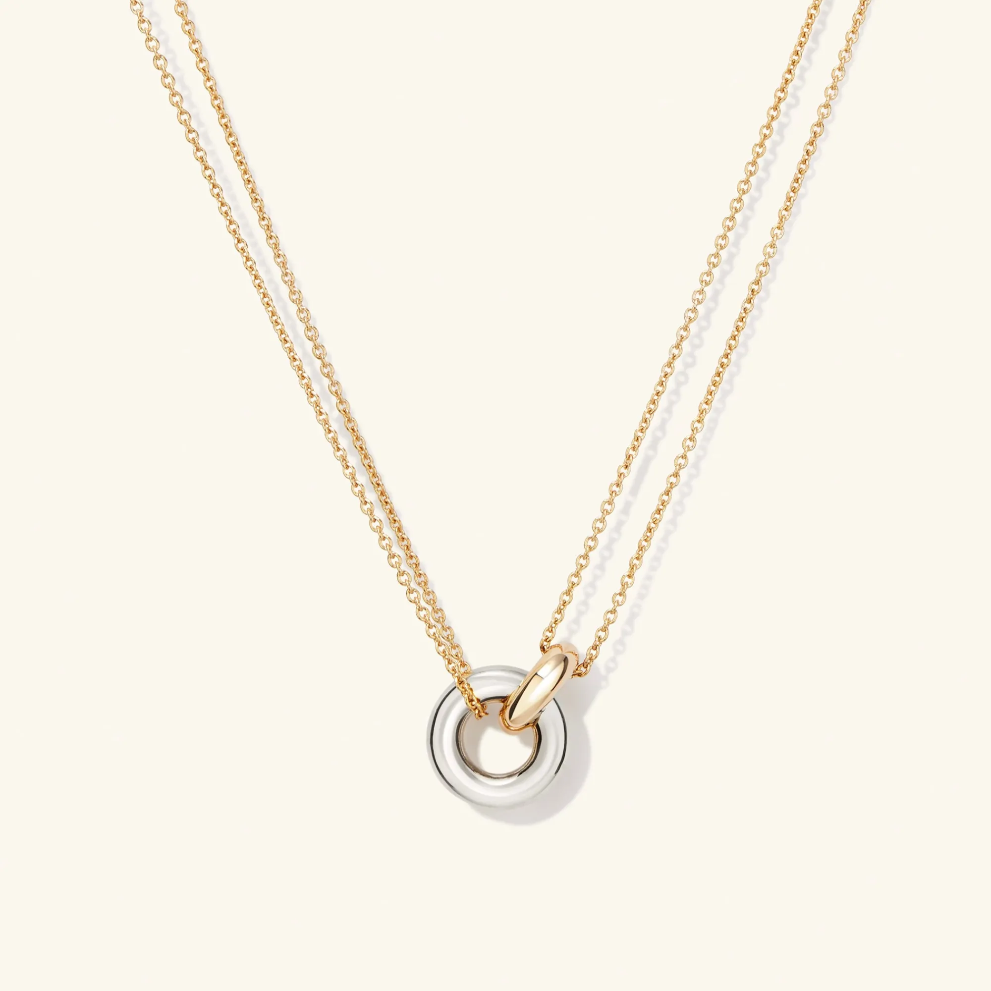 Halsketten | Mejuri Linked Two-Tone Necklace GoldVermeil,SterlingSilver