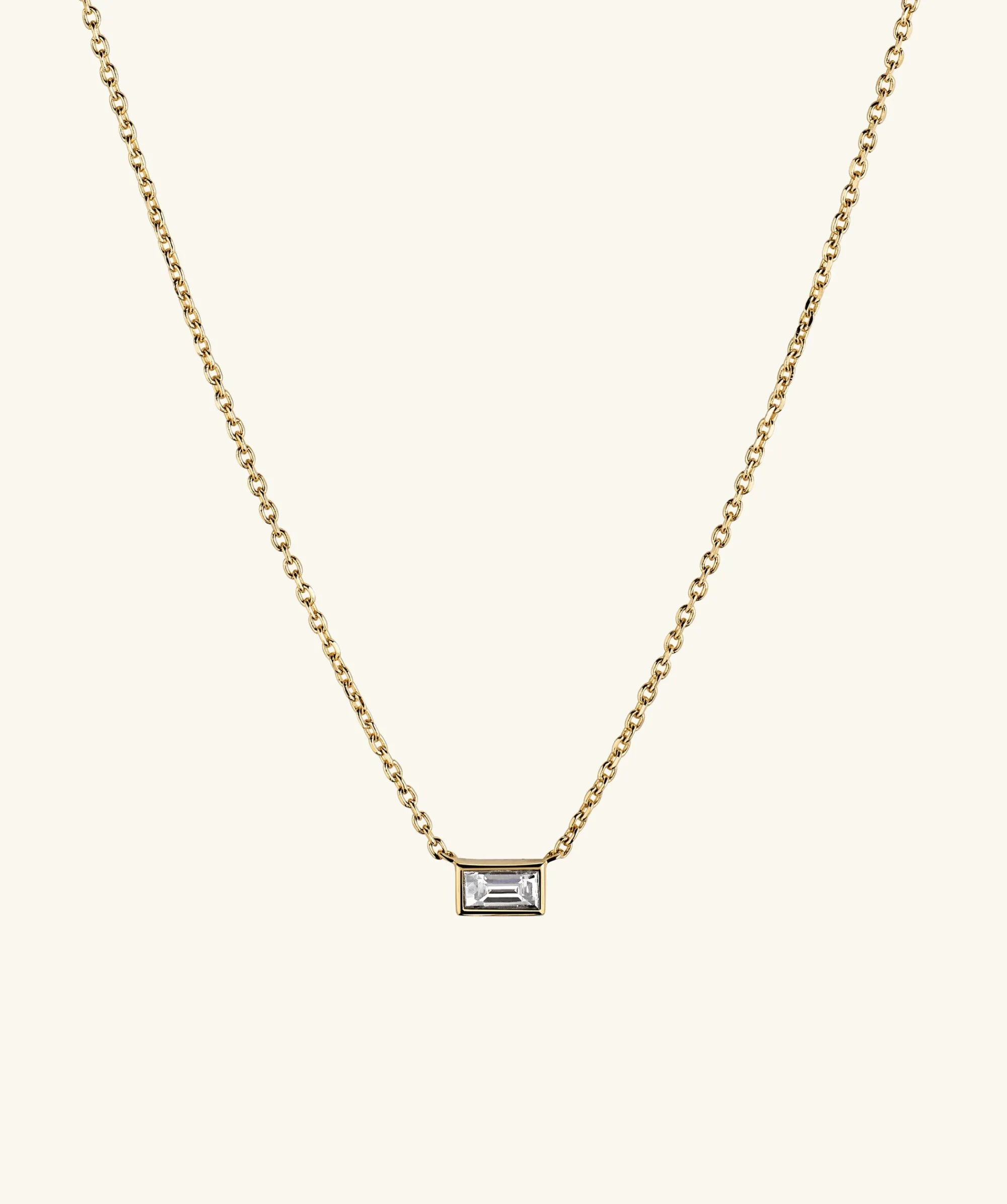 Halsketten | Mejuri Mini Baguette Diamond Necklace 14kYellowGold