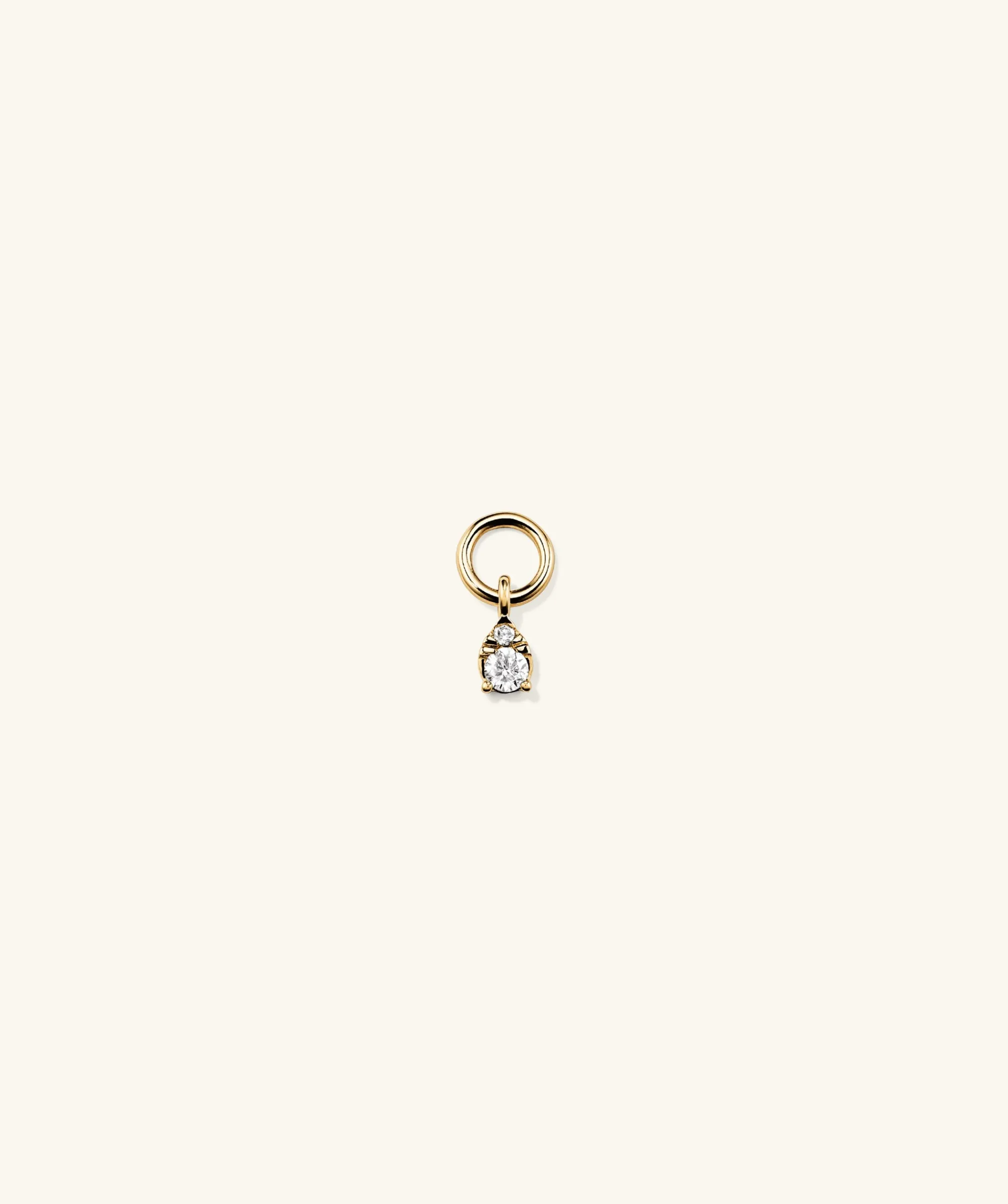 Creolenanhänger | Mejuri Mini Pear Diamond Hoop Charm 14kYellowGold