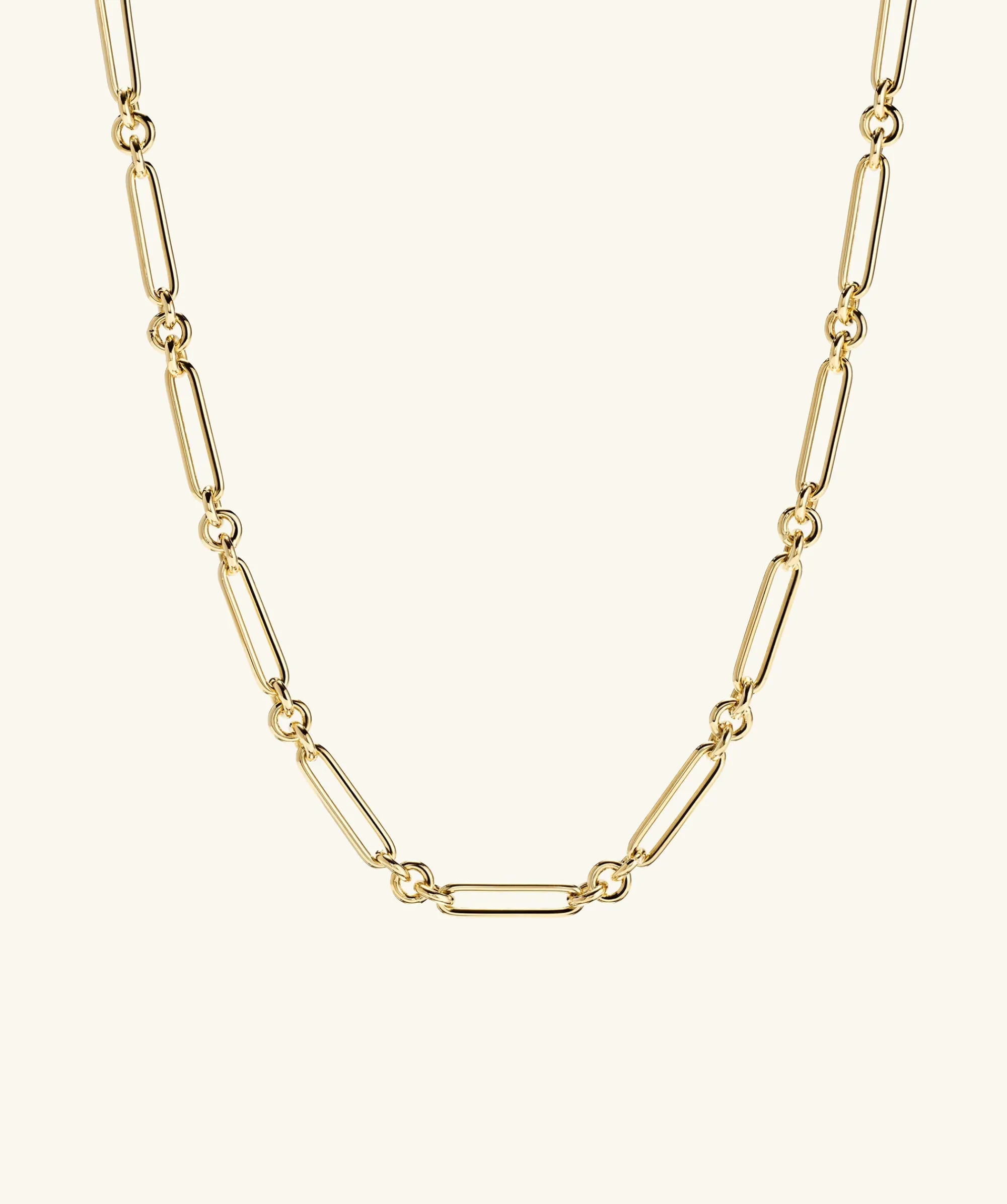 Halsketten | Gliederhalsketten | Mejuri Mixed Link Paperclip Chain Charm Necklace 14kYellowGold