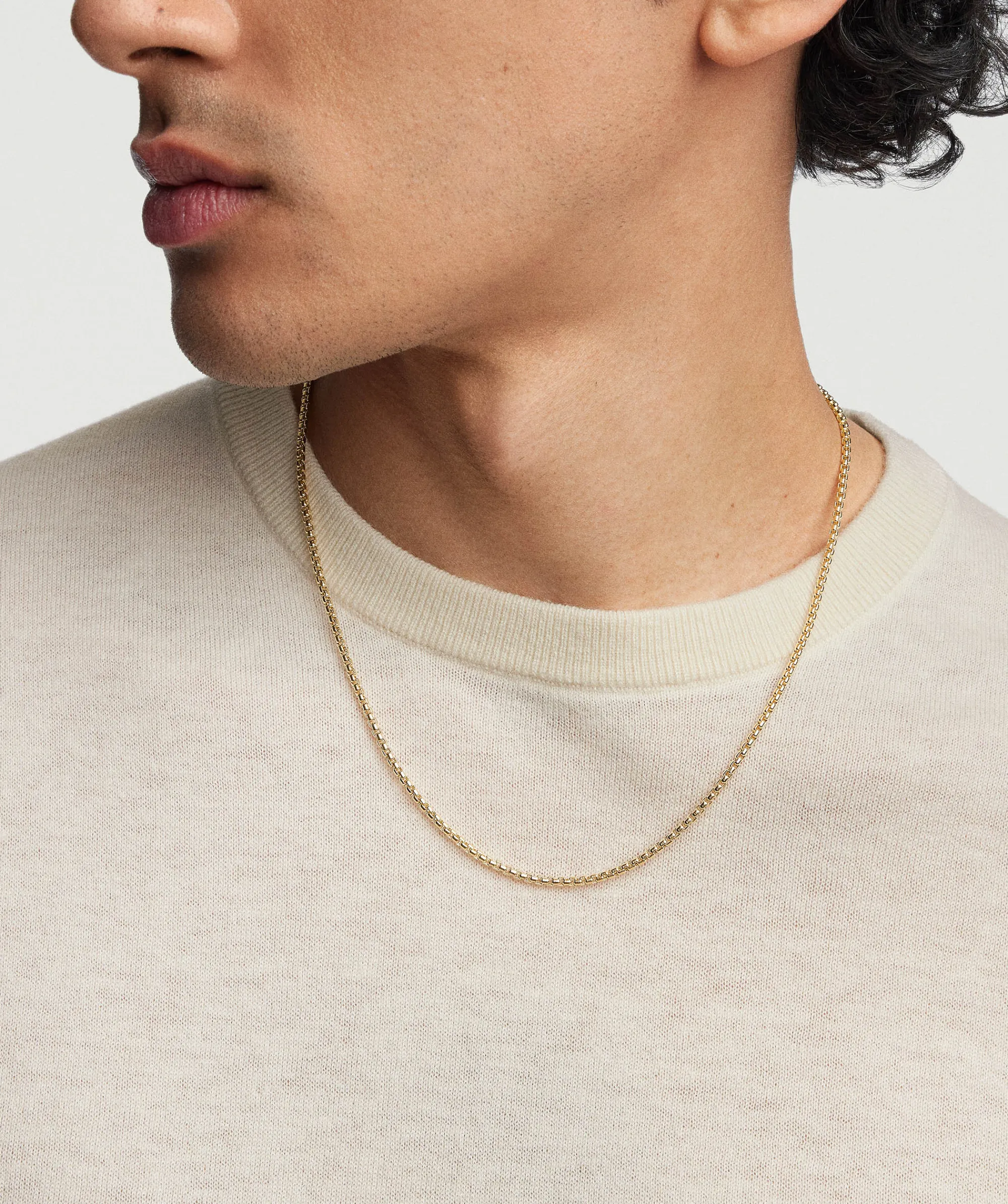 Halsketten | Herren | Mejuri 2.5mm Round Box Chain Necklace 14kYellowGold