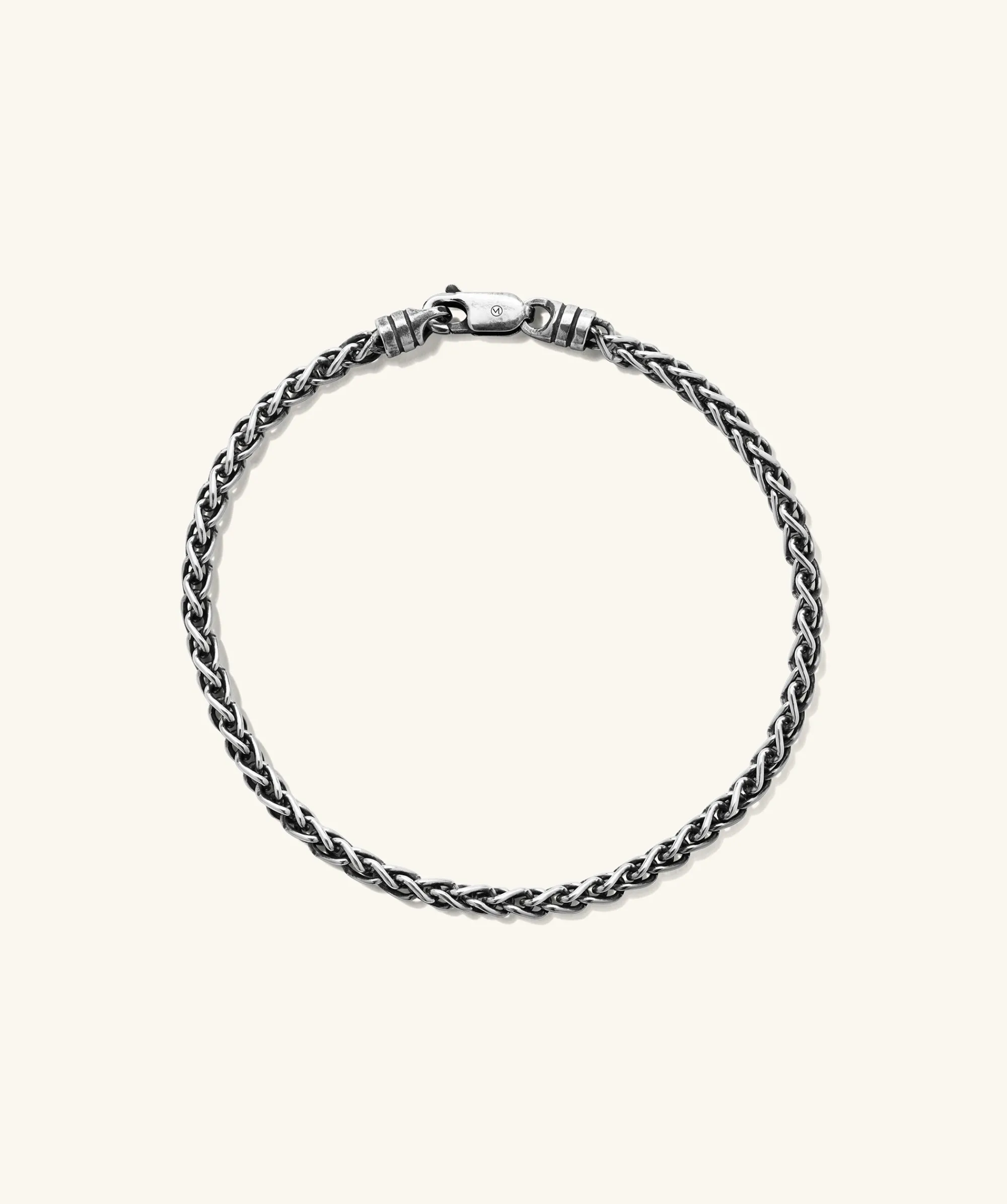 Armbänder | Herren | Mejuri 3.3mm Wheat Chain Bracelet OxidizedSterlingSilver