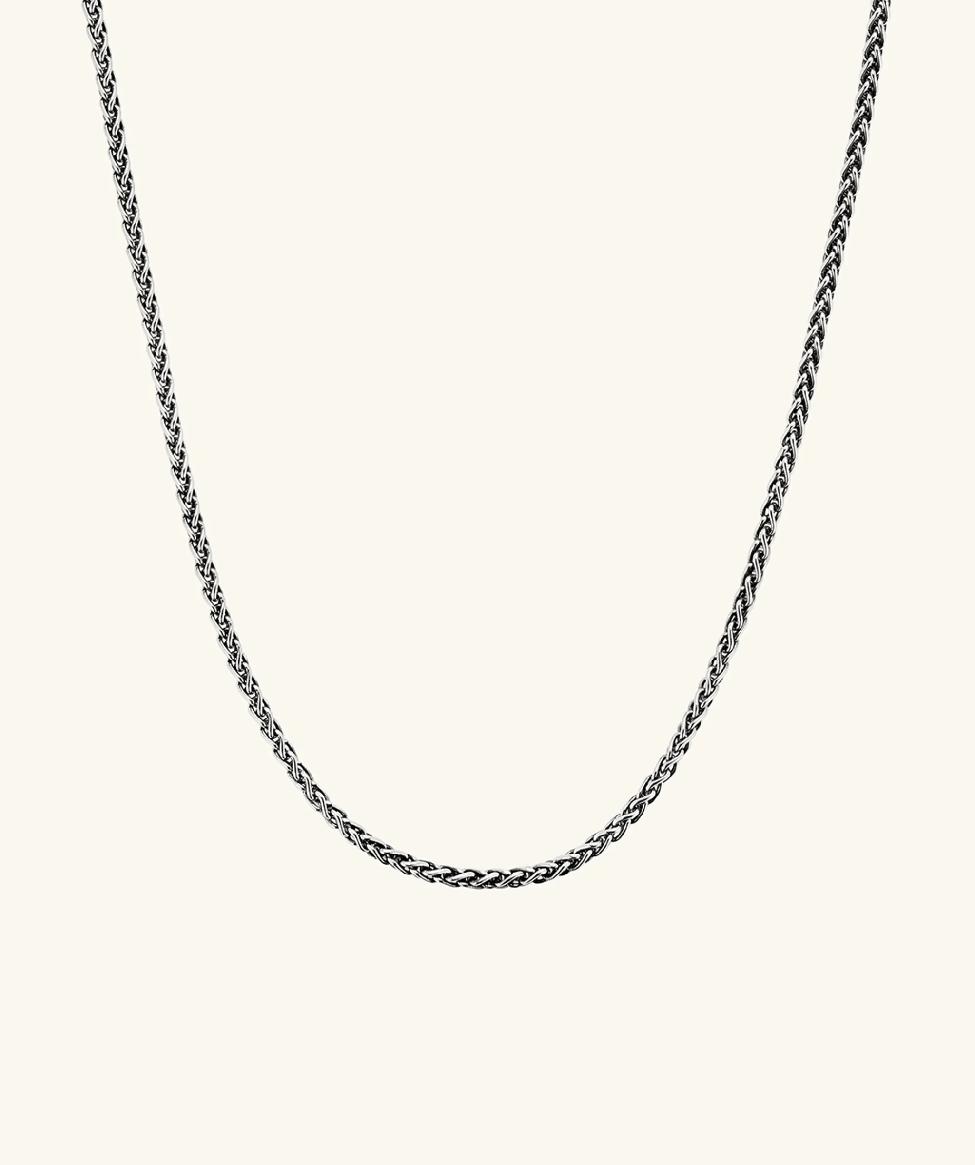 Halsketten | Herren | Mejuri 2.4mm Wheat Chain Necklace OxidizedSterlingSilver