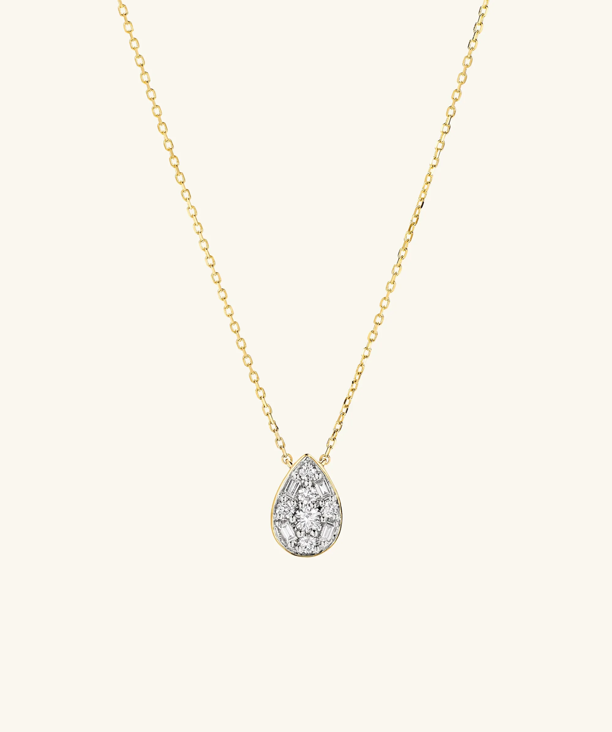 Halsketten | Mejuri Mosaic Pear Diamond Necklace 14kYellowGold