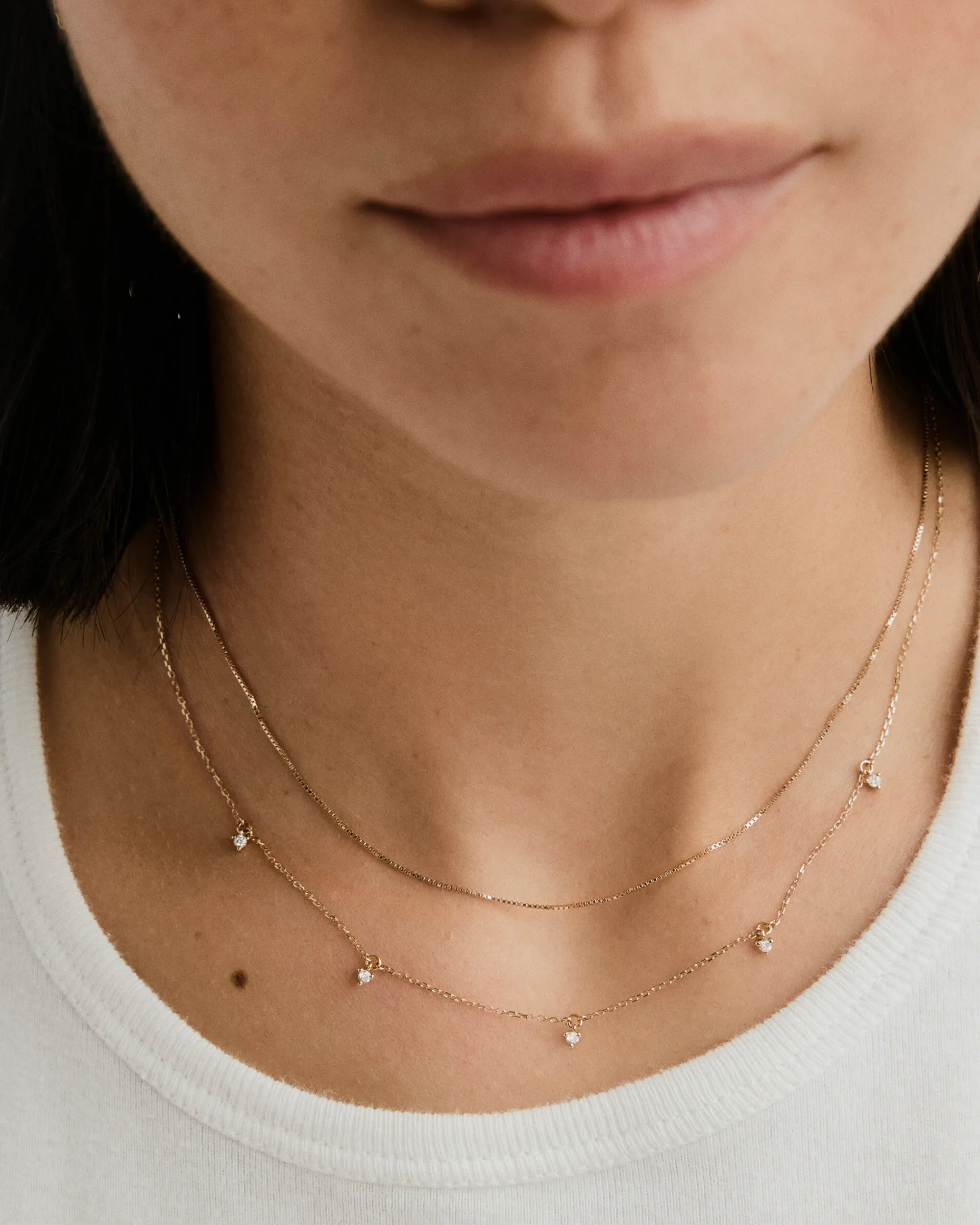 Halsketten | Mejuri Multi Station Diamond Necklace 14kYellowGold