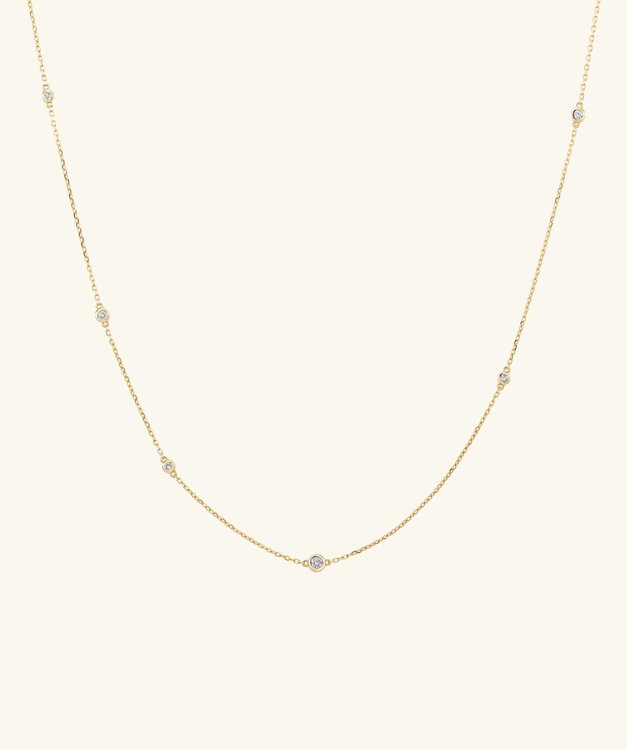 Halsketten | Mejuri Multi Station Round Diamond Necklace 14kYellowGold