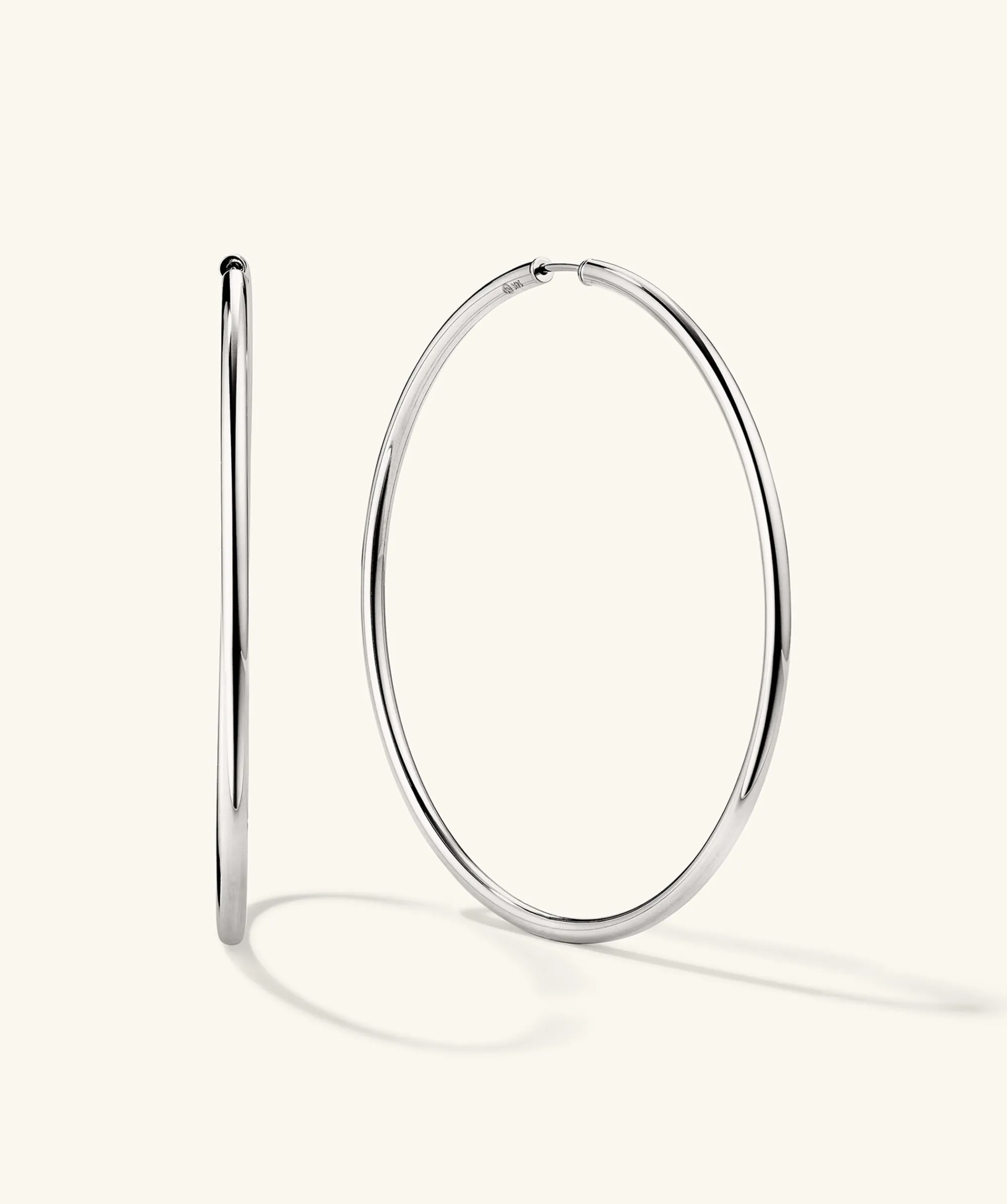 Ohrringe | Creolen | Mejuri Oversized Thin Hoops 14kWhiteGold