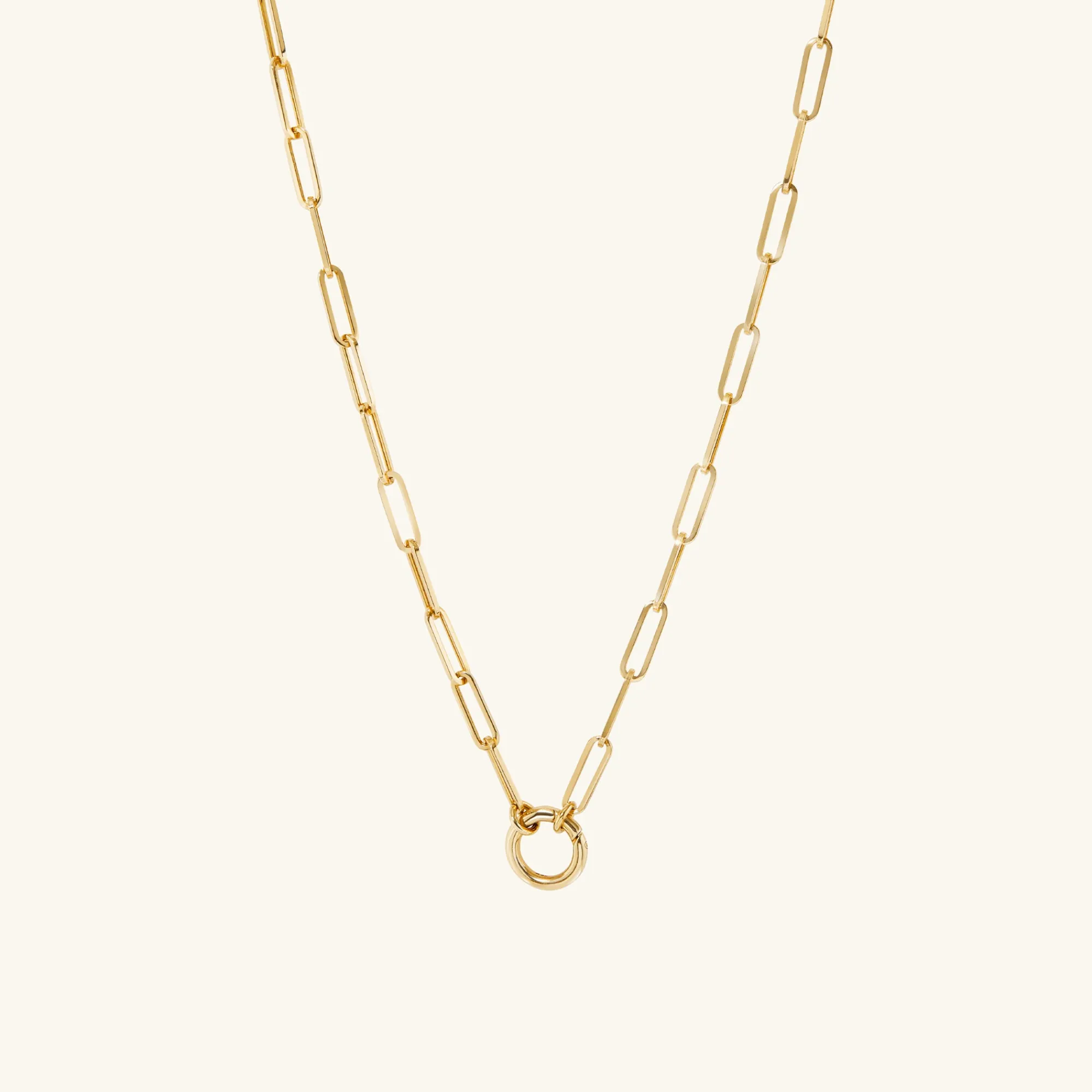 Halsketten | Gliederhalsketten | Mejuri Paperclip Chain Charm Necklace 14kYellowGold