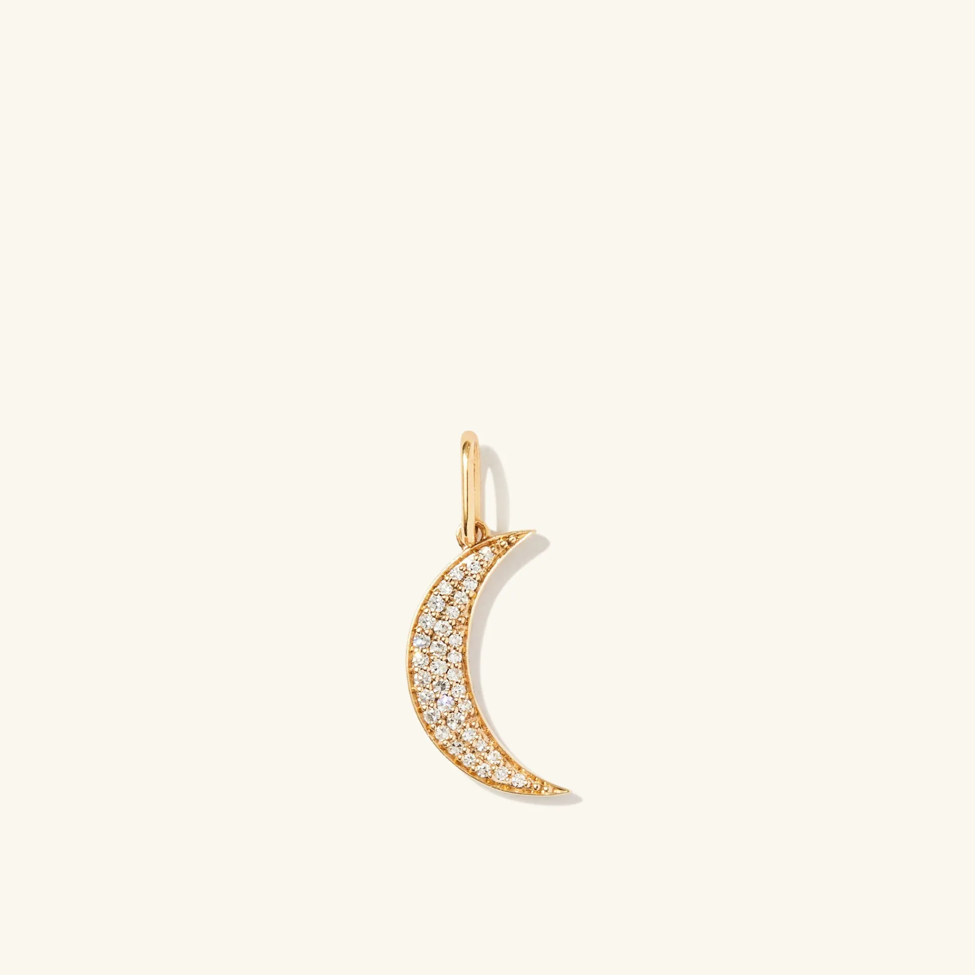 Charms | Charms + Anhänger | Mejuri Pavé Diamond Moon Charm 14kYellowGold