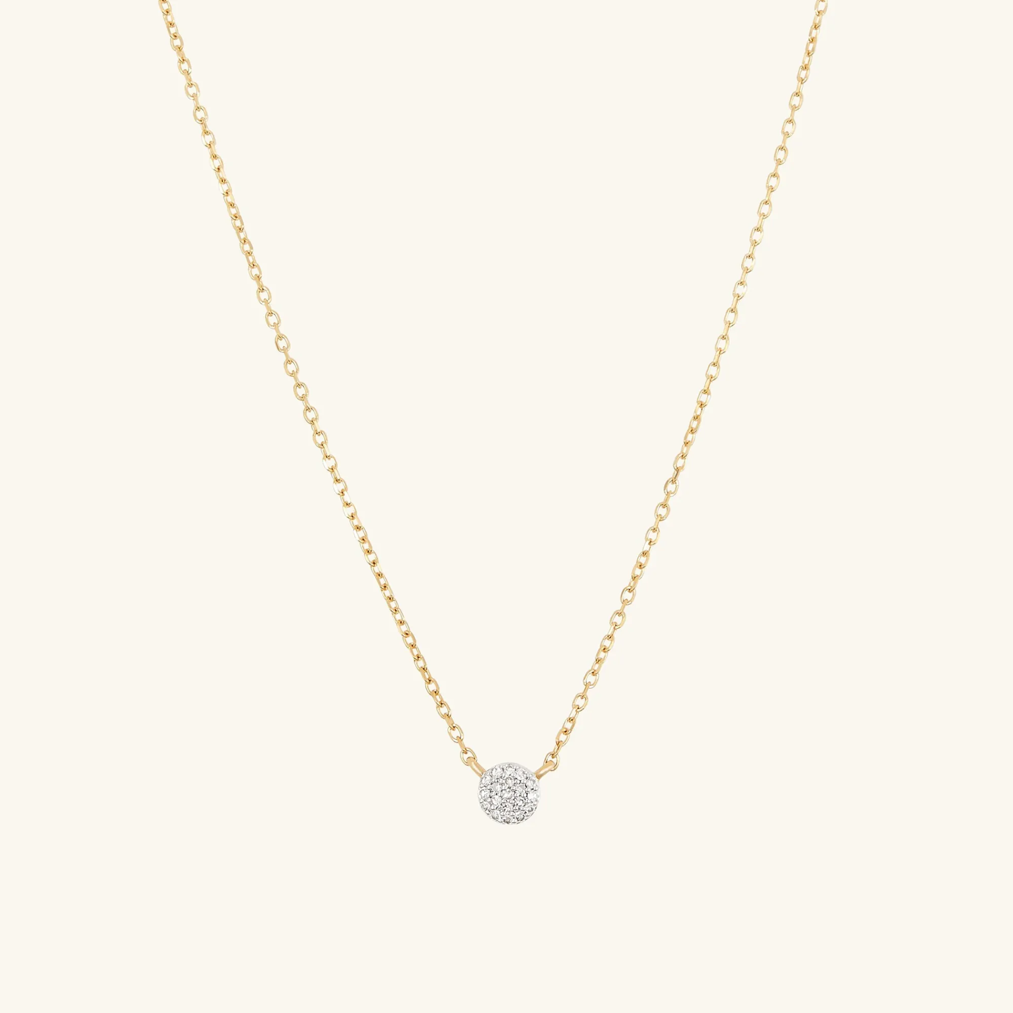 Halsketten | Mejuri Pavé Diamond Round Necklace 14kYellowGold