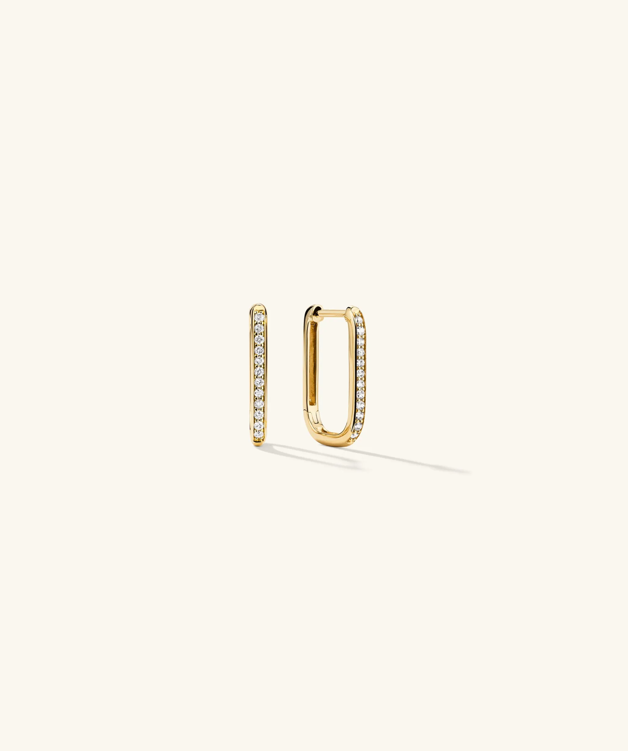 Ohrringe | Creolen | Mejuri Pavé Diamond Small U Hoops 14kYellowGold