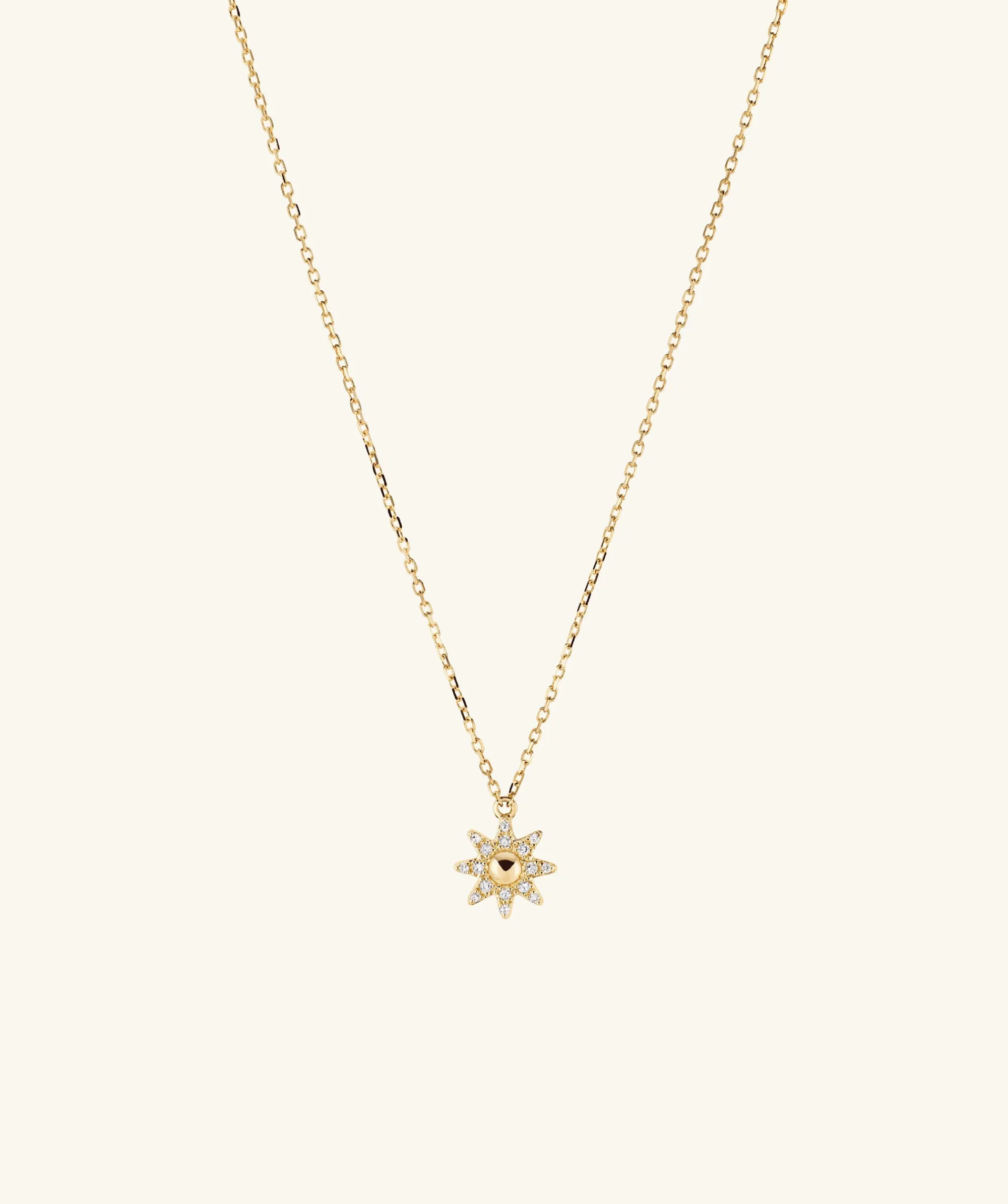 Halsketten | Mejuri Pavé Diamond Sunburst Necklace 14kYellowGold