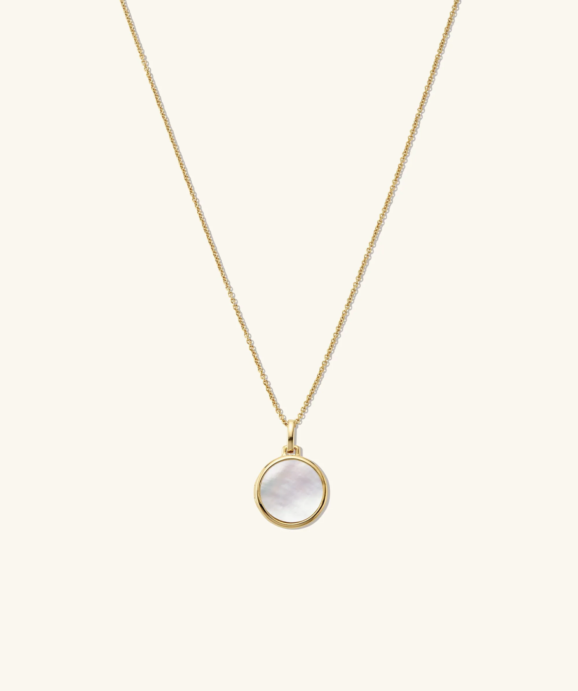 Halsketten | Mejuri Pearl Round Locket Necklace GoldVermeil