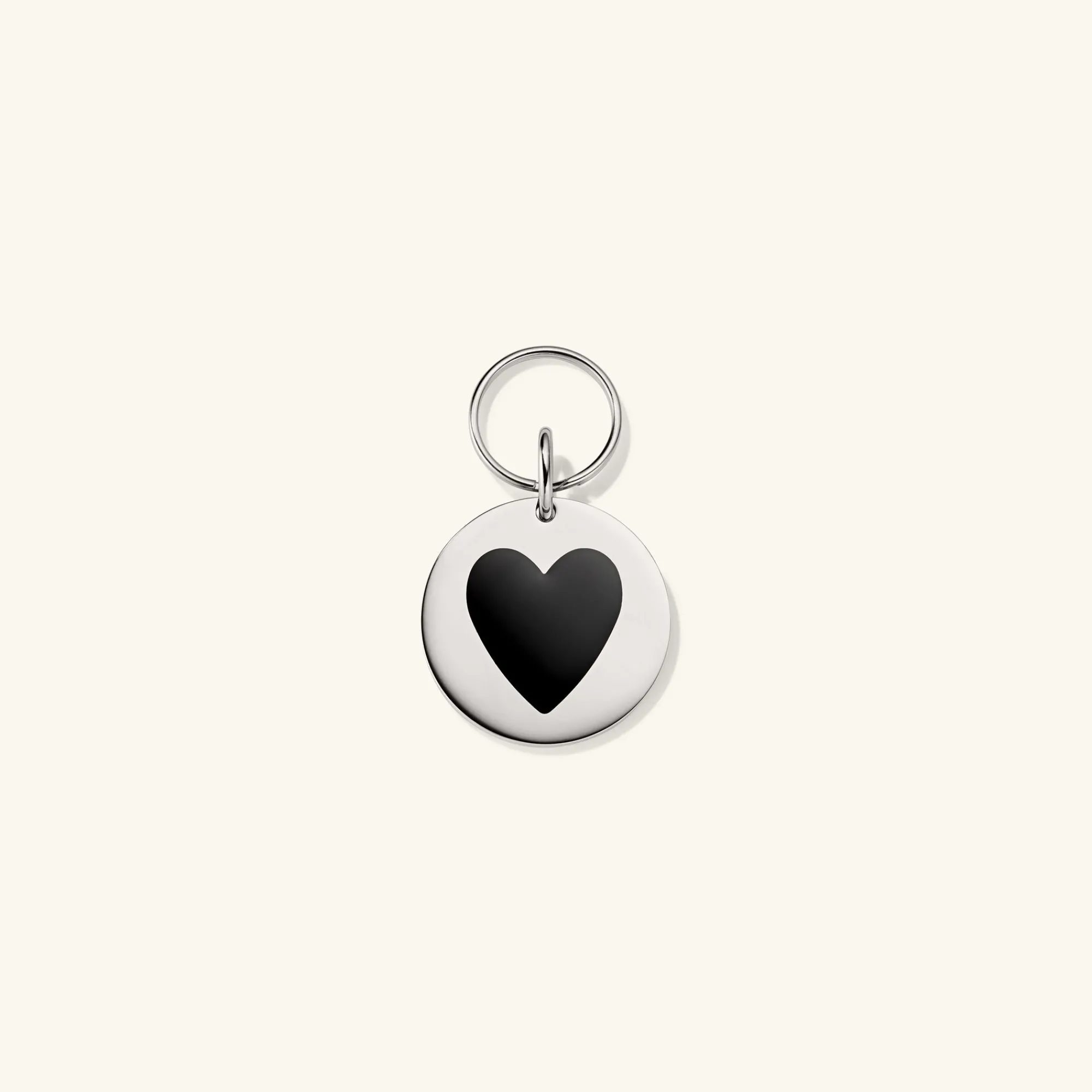Lifestyle | Mejuri Round Heart Pet Tag StainlessSteel,BlackEnamel