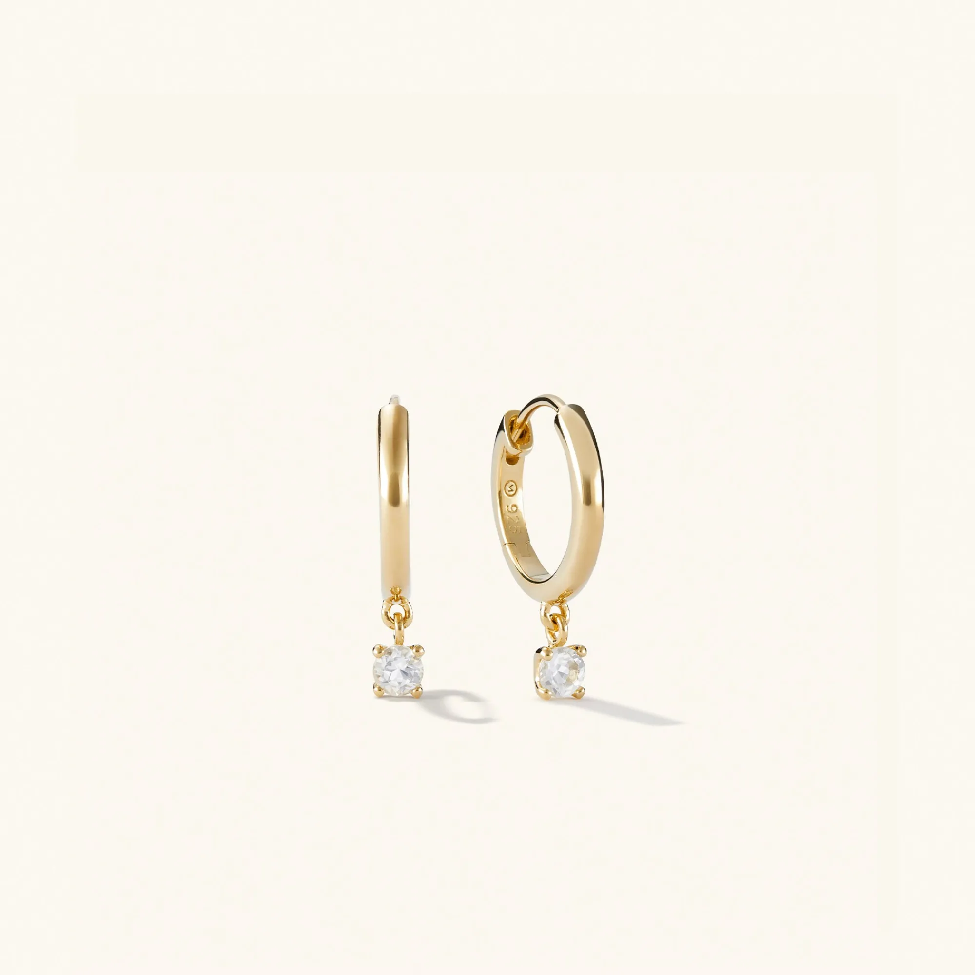 Ohrringe | Creolen | Mejuri Round Topaz Hoops GoldVermeil