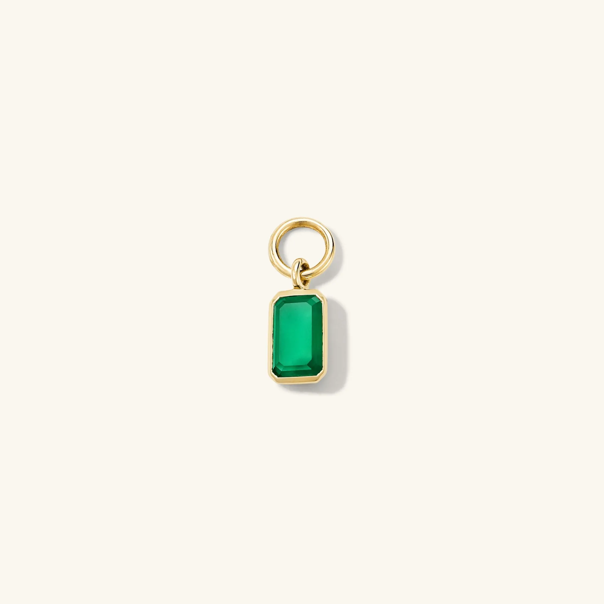 Creolenanhänger | Mejuri Single Emerald Cut Gemstone Hoop Charm 14kYellowGold