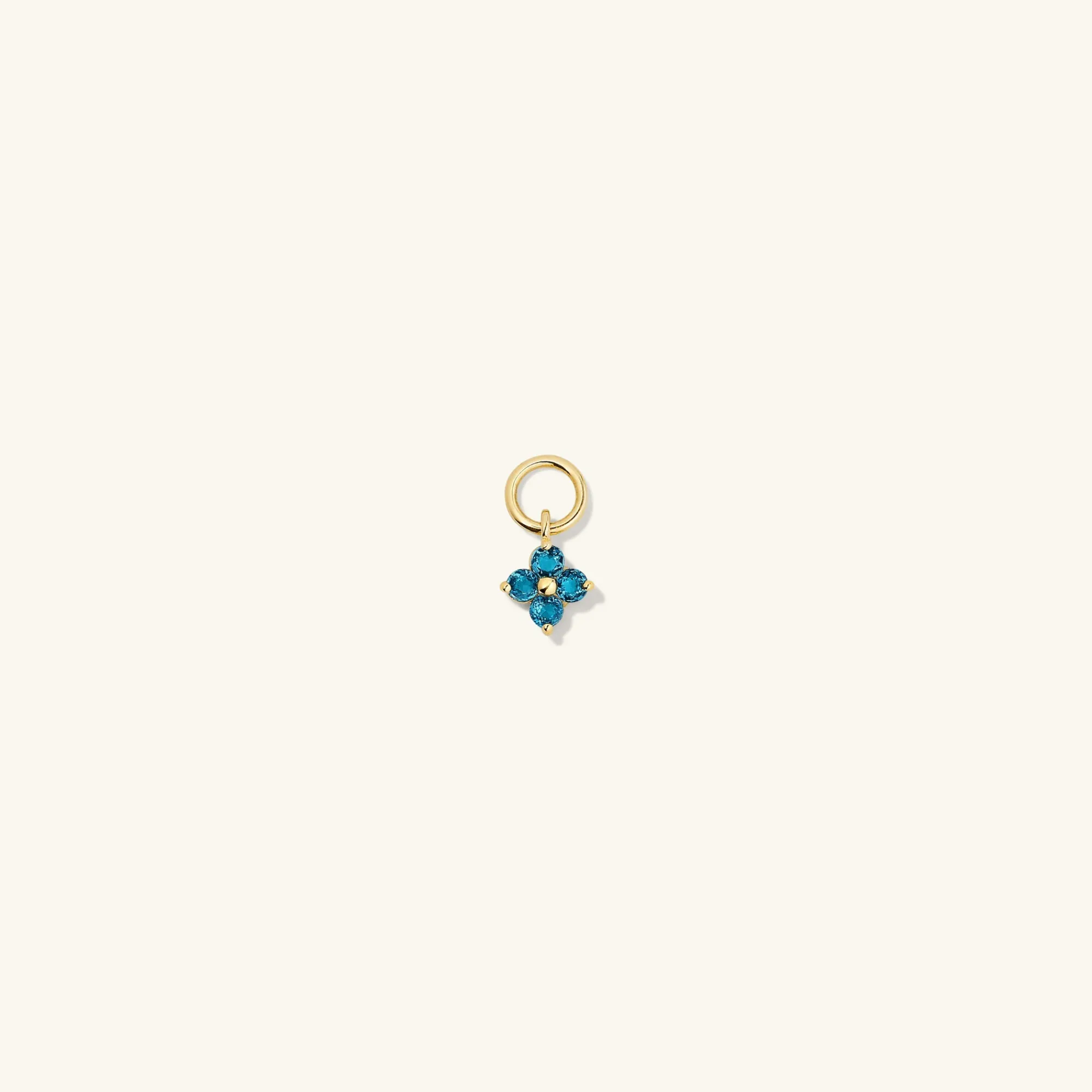 Creolenanhänger | Mejuri Single Gemstone Cluster Hoop Charm 14kYellowGold