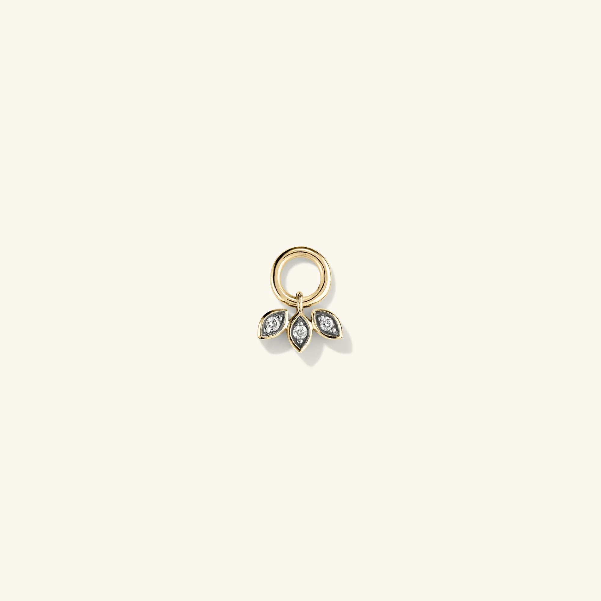 Creolenanhänger | Mejuri Single Triple Marquise Diamond Hoop Charm 14kYellowGold