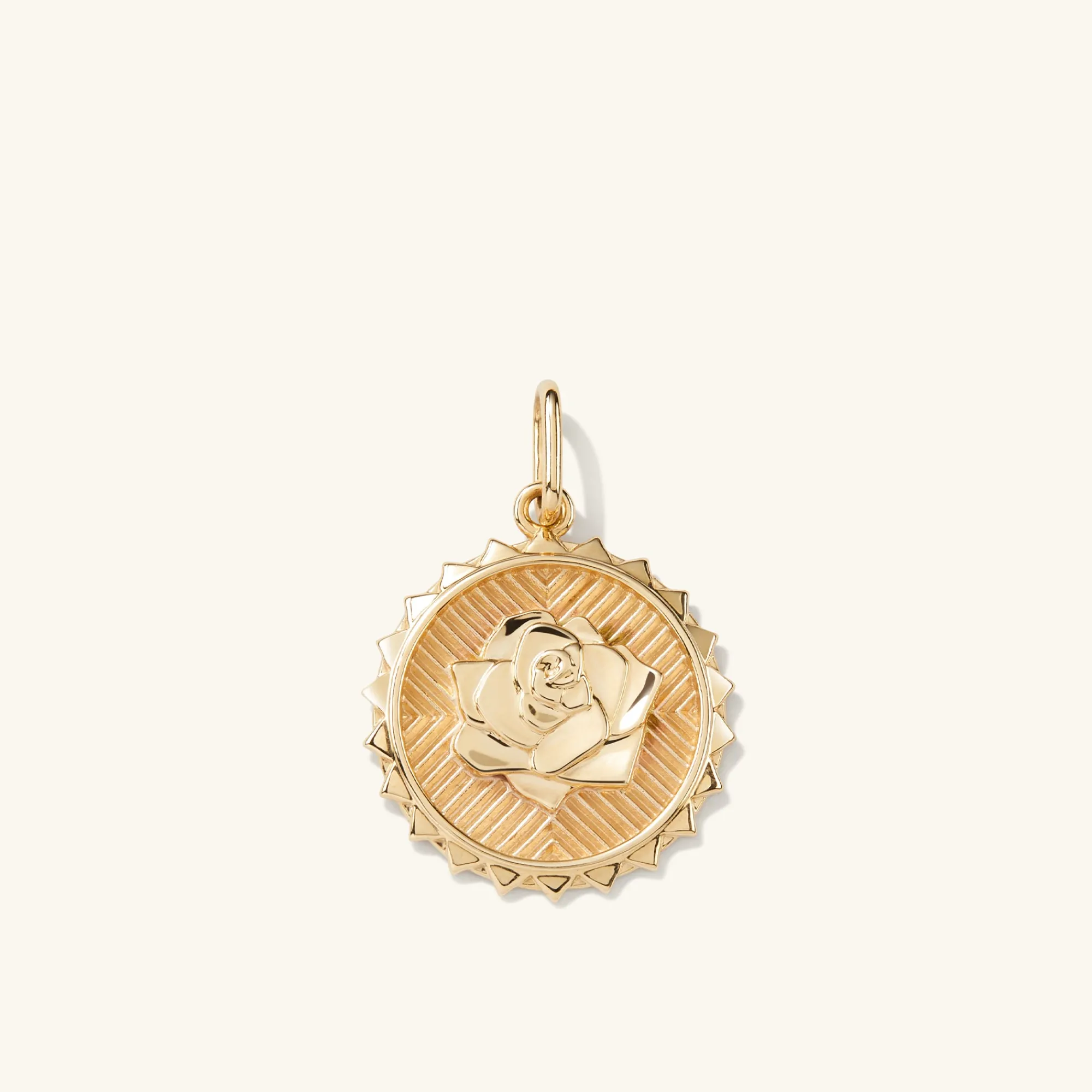 Charms | Charms + Anhänger | Mejuri Strength: Rose Coin Charm Pendant 14kYellowGold