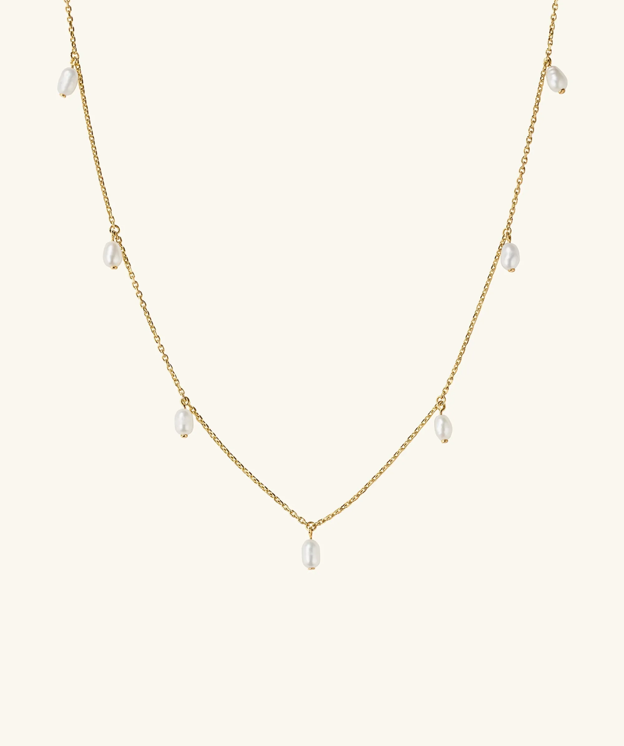 Halsketten | Mejuri Tiny Pearl Station Necklace GoldVermeil