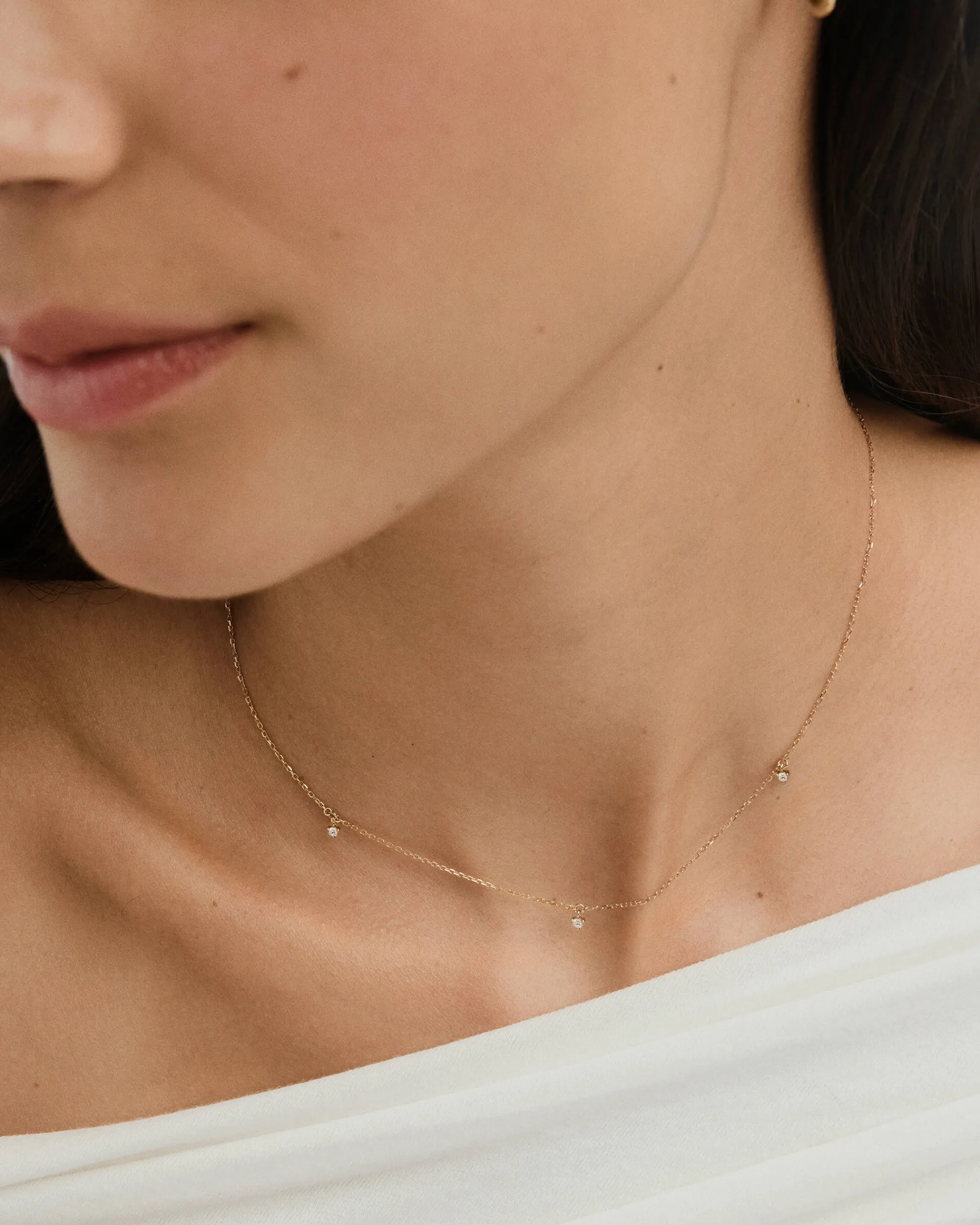 Halsketten | Mejuri Trio Diamond Necklace 14kYellowGold