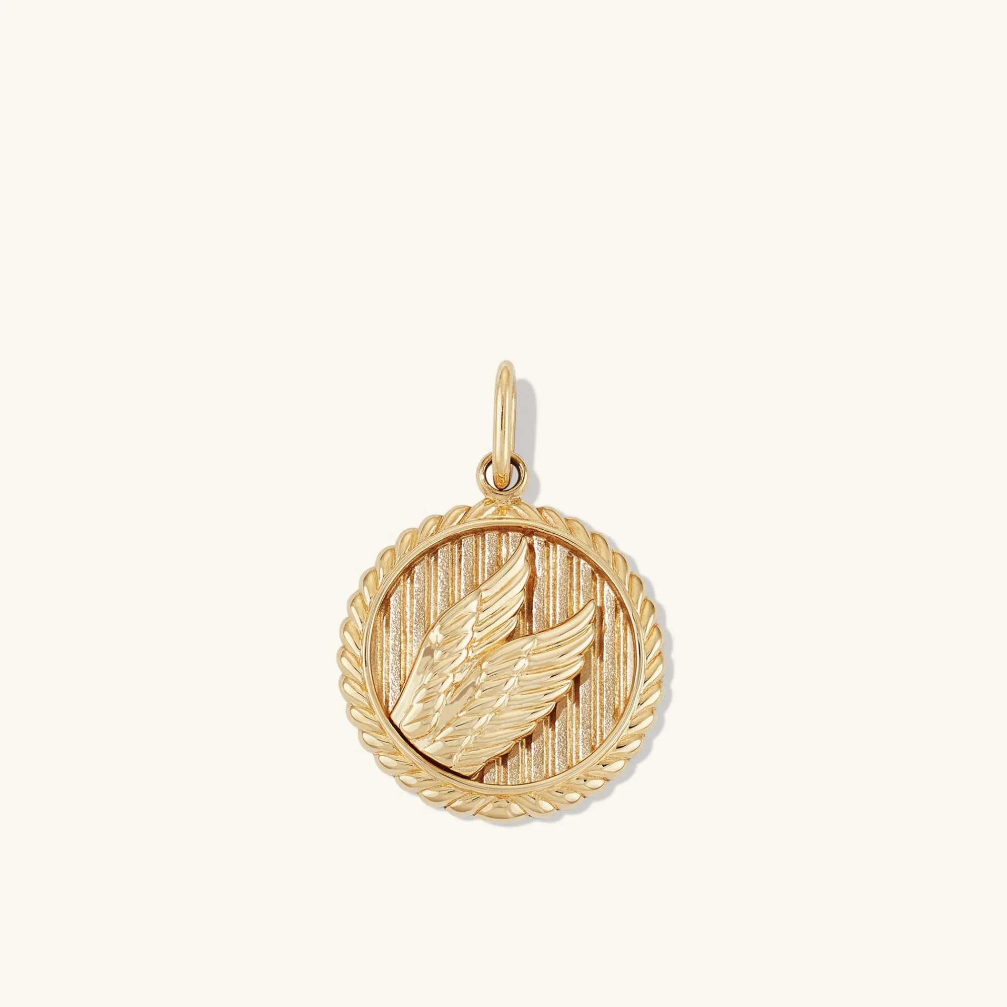 Charms | Charms + Anhänger | Mejuri Victory: Winged Coin Charm Pendant 14kYellowGold