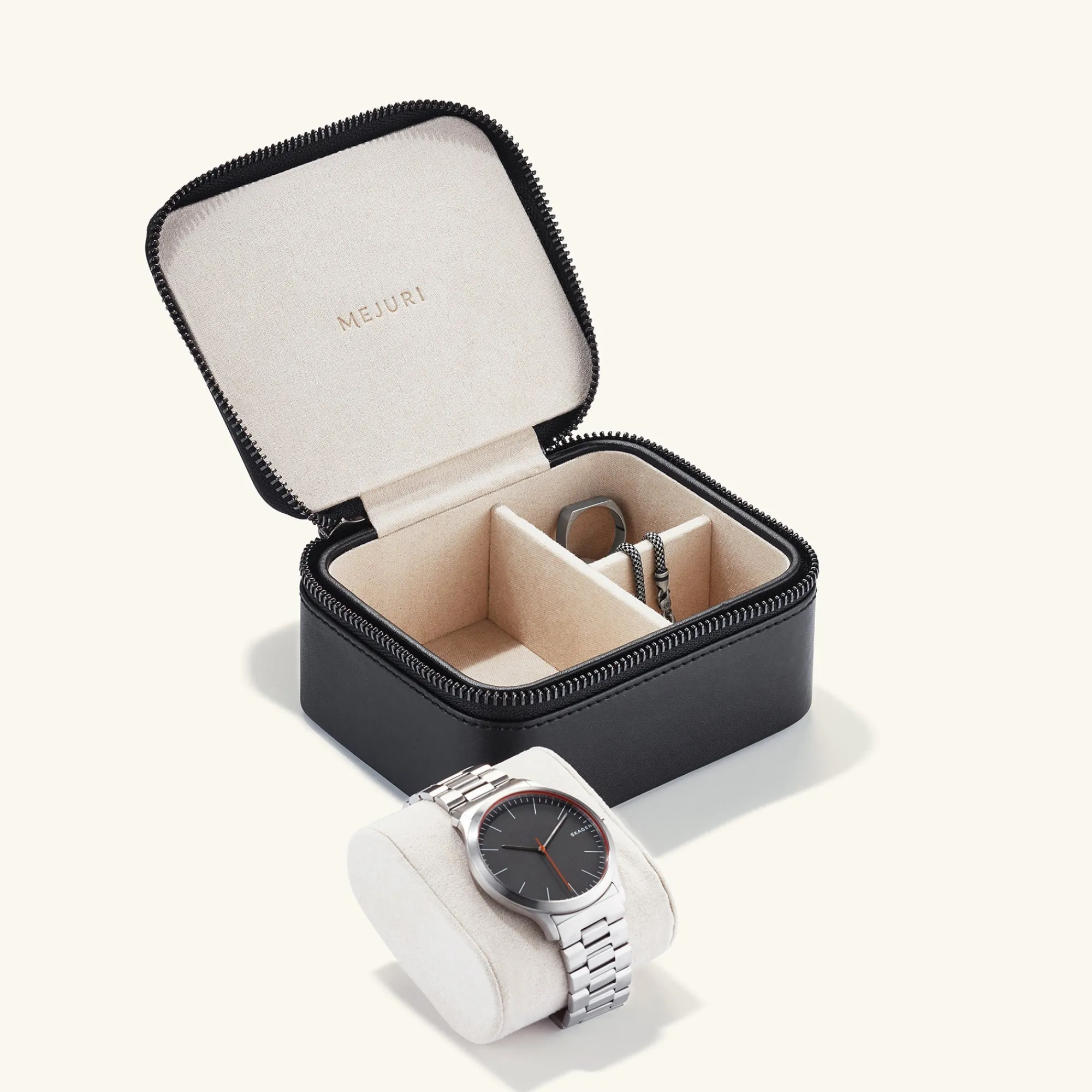 Herren | Lifestyle | Mejuri Watch Case BlackGrainLeather,Anti-tarnishMicrosuede