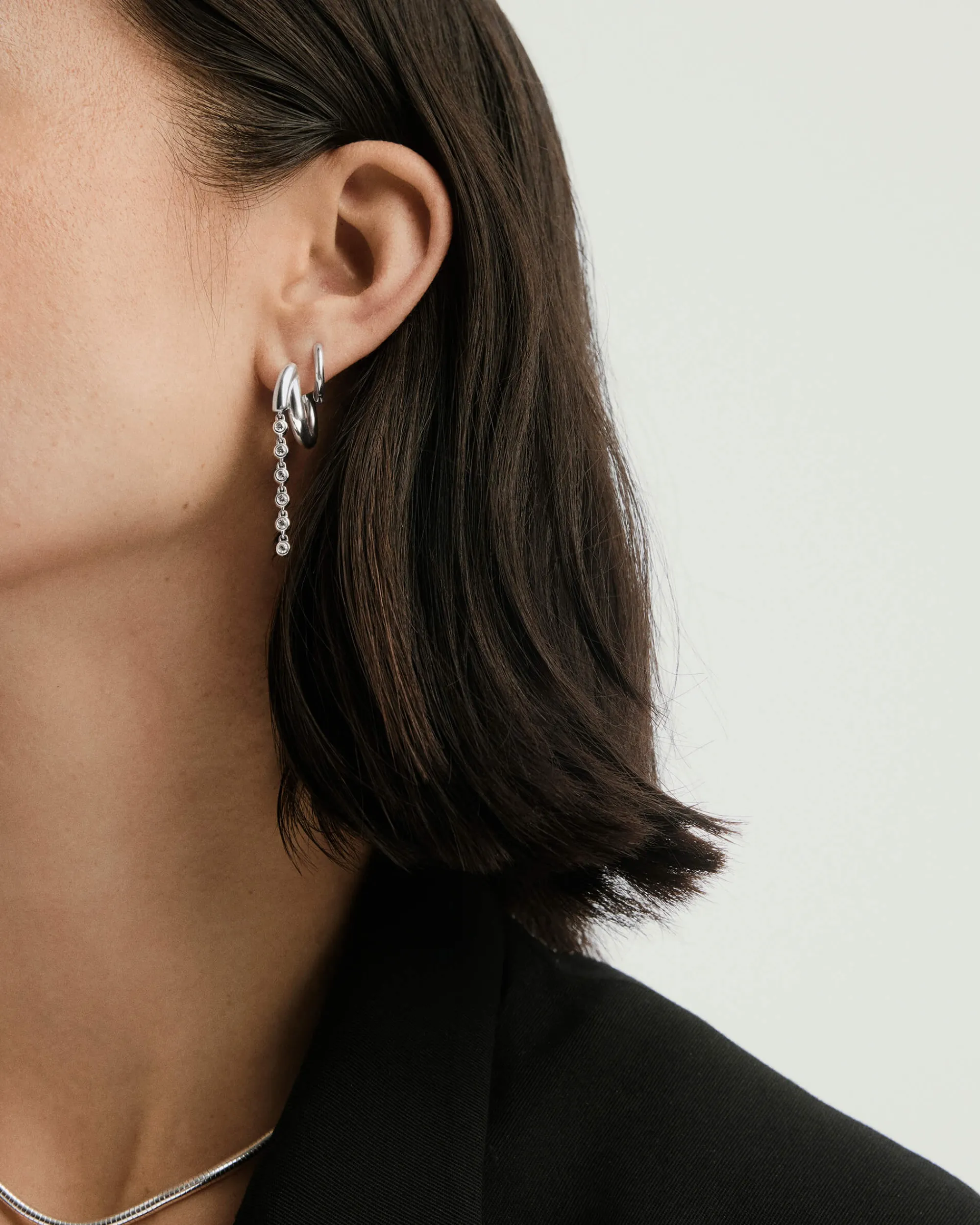 Ohrringe | Creolen | Mejuri Zadie Lab Grown Sapphire Drop Hoops SterlingSilver